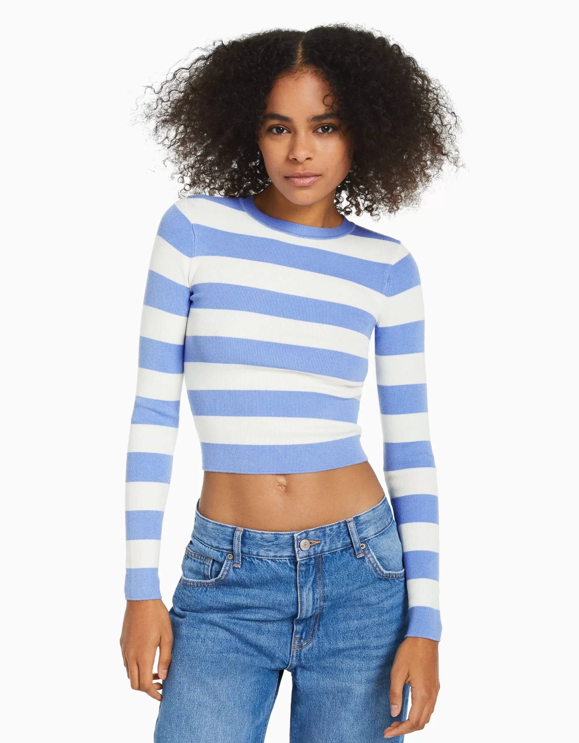 MUJER BERSHKA Jersey cuello redondo