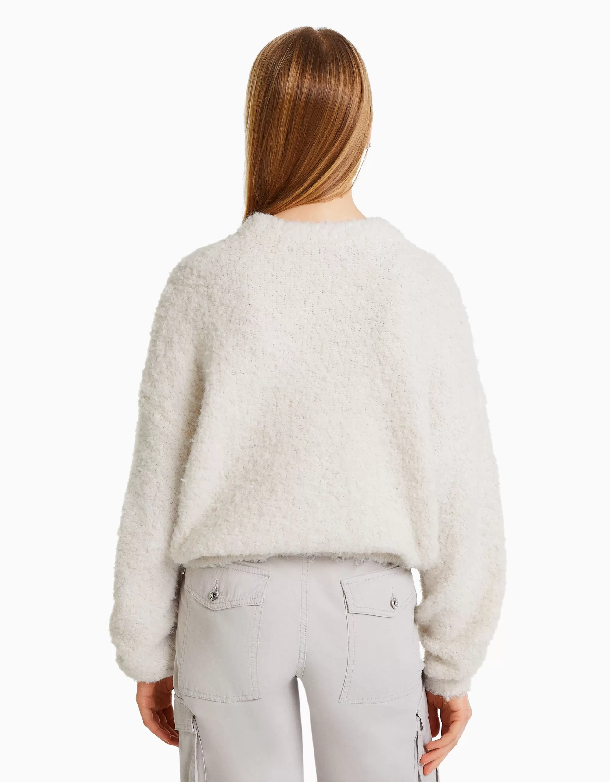 MUJER BERSHKA Jersey cuello redondo