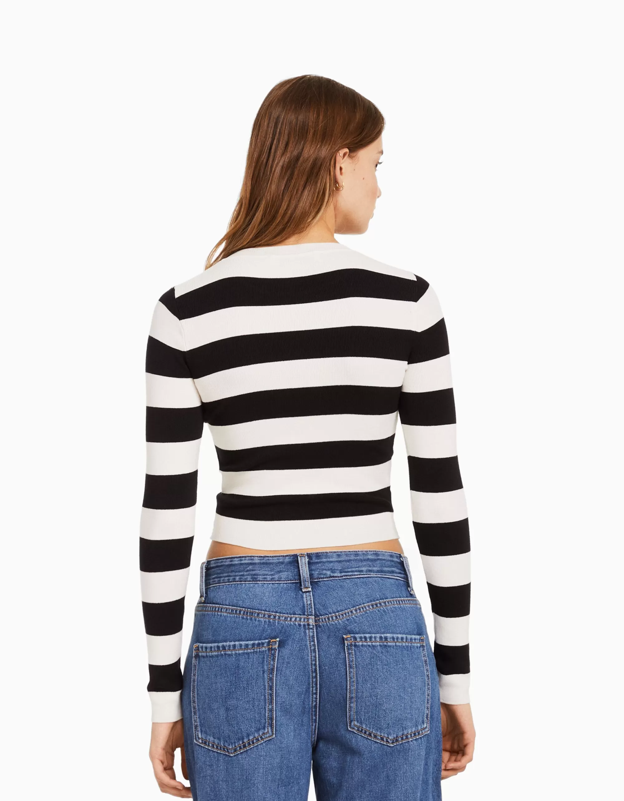MUJER BERSHKA Jersey cuello redondo