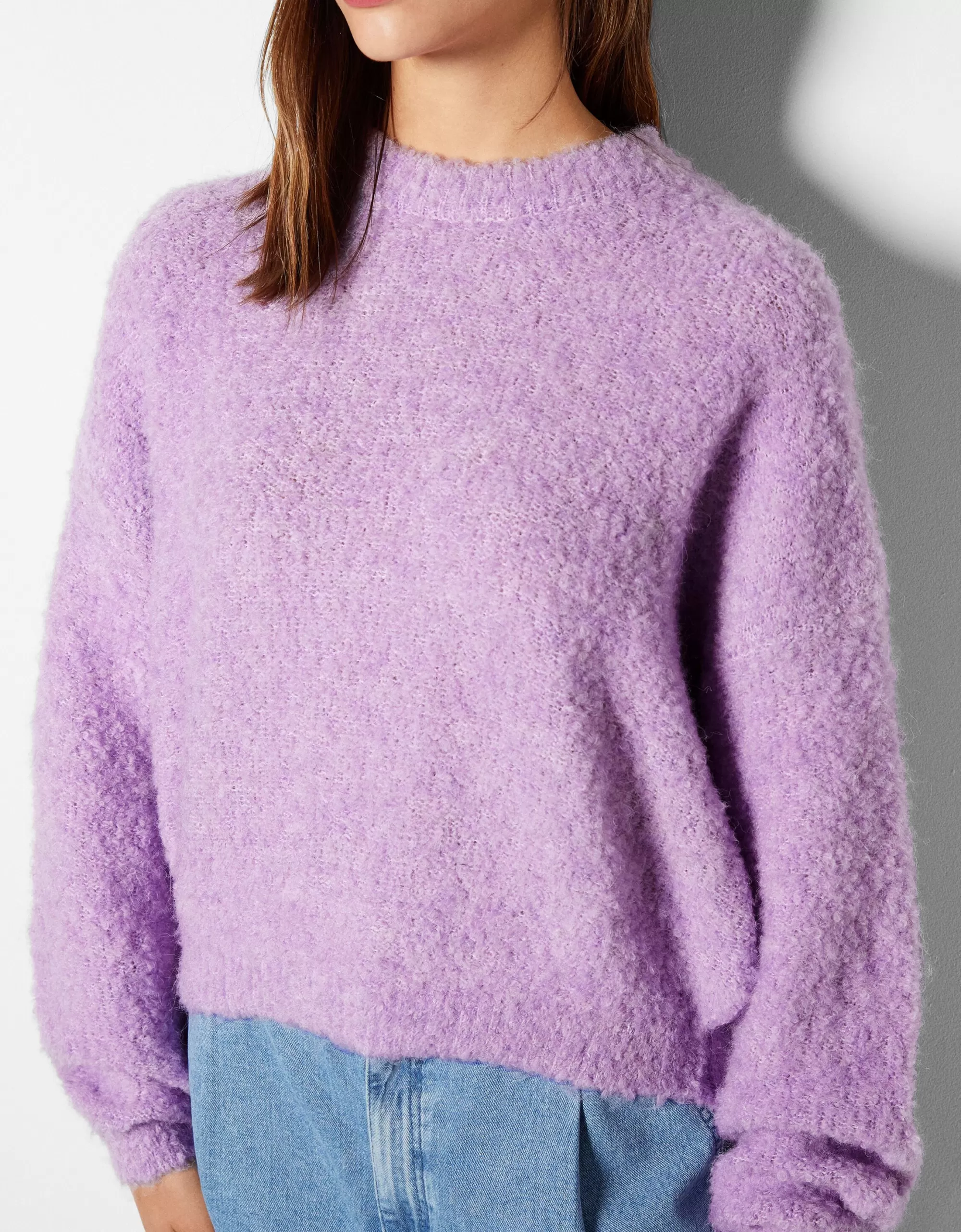 MUJER BERSHKA Jersey cuello redondo