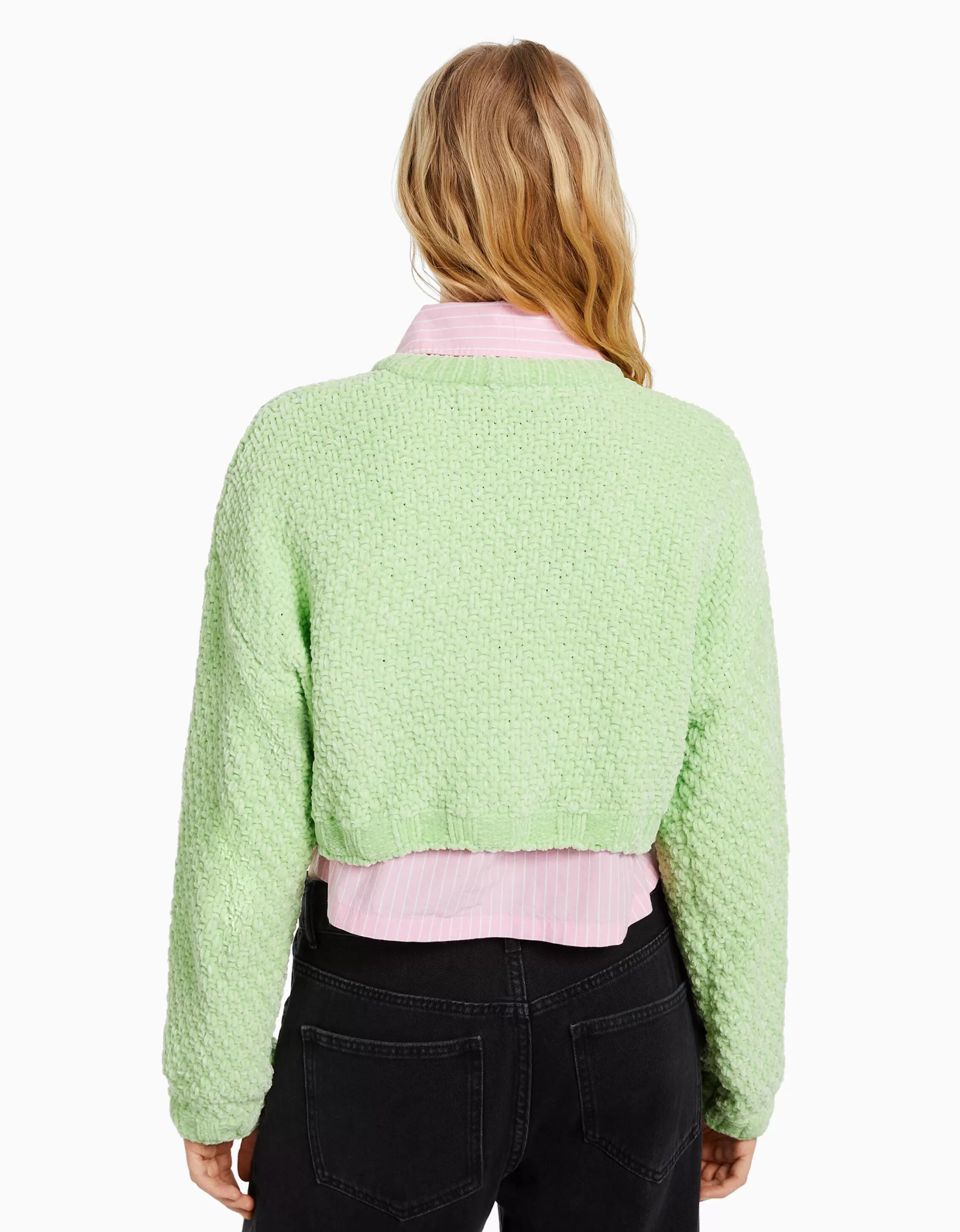MUJER BERSHKA Jersey estructura chenilla