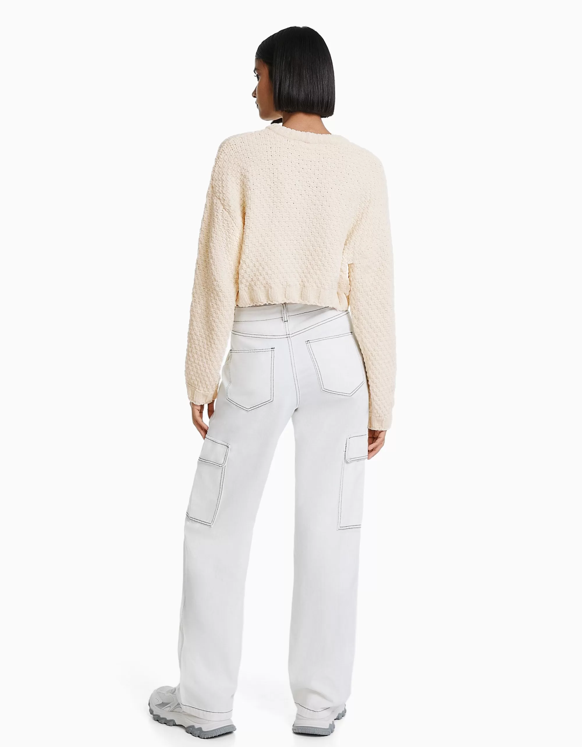 MUJER BERSHKA Jersey estructura chenilla