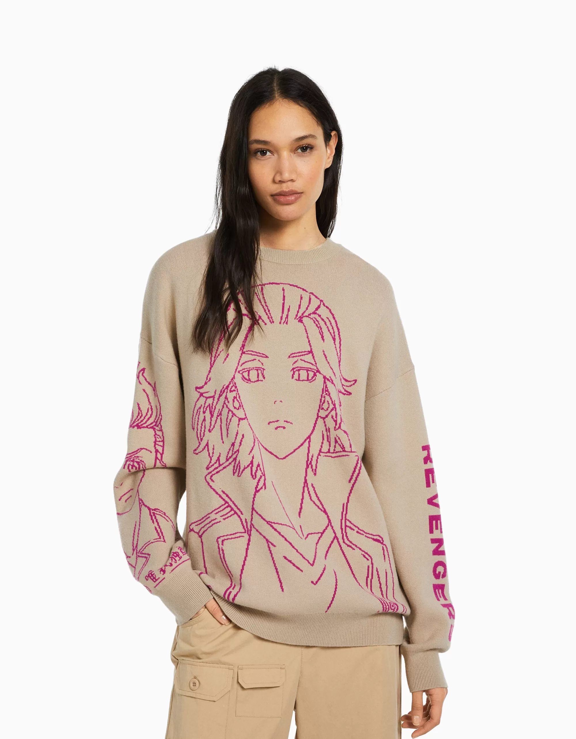 MUJER BERSHKA Jersey print TOKYO REVENGERS