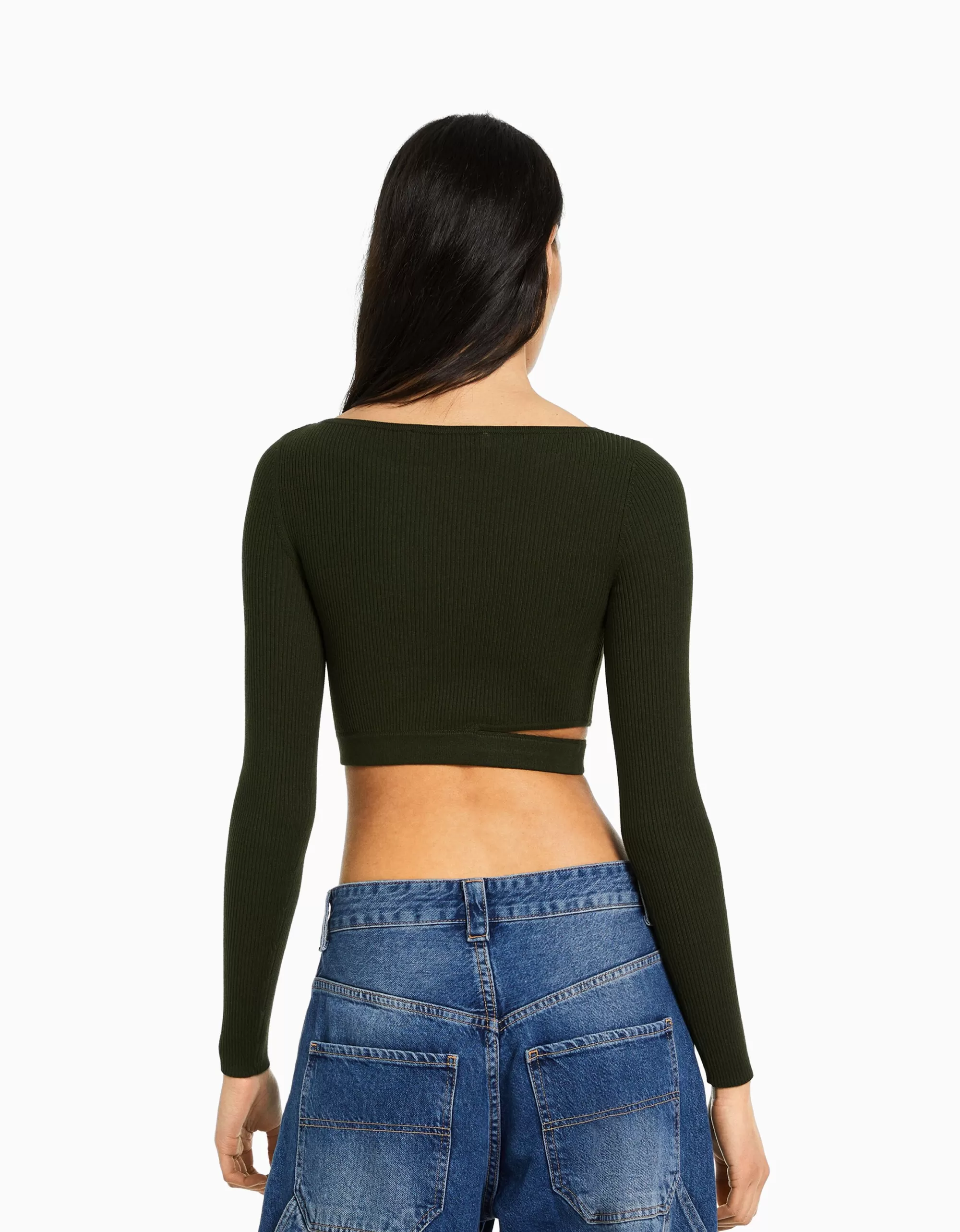 MUJER BERSHKA Jersey rib cut out