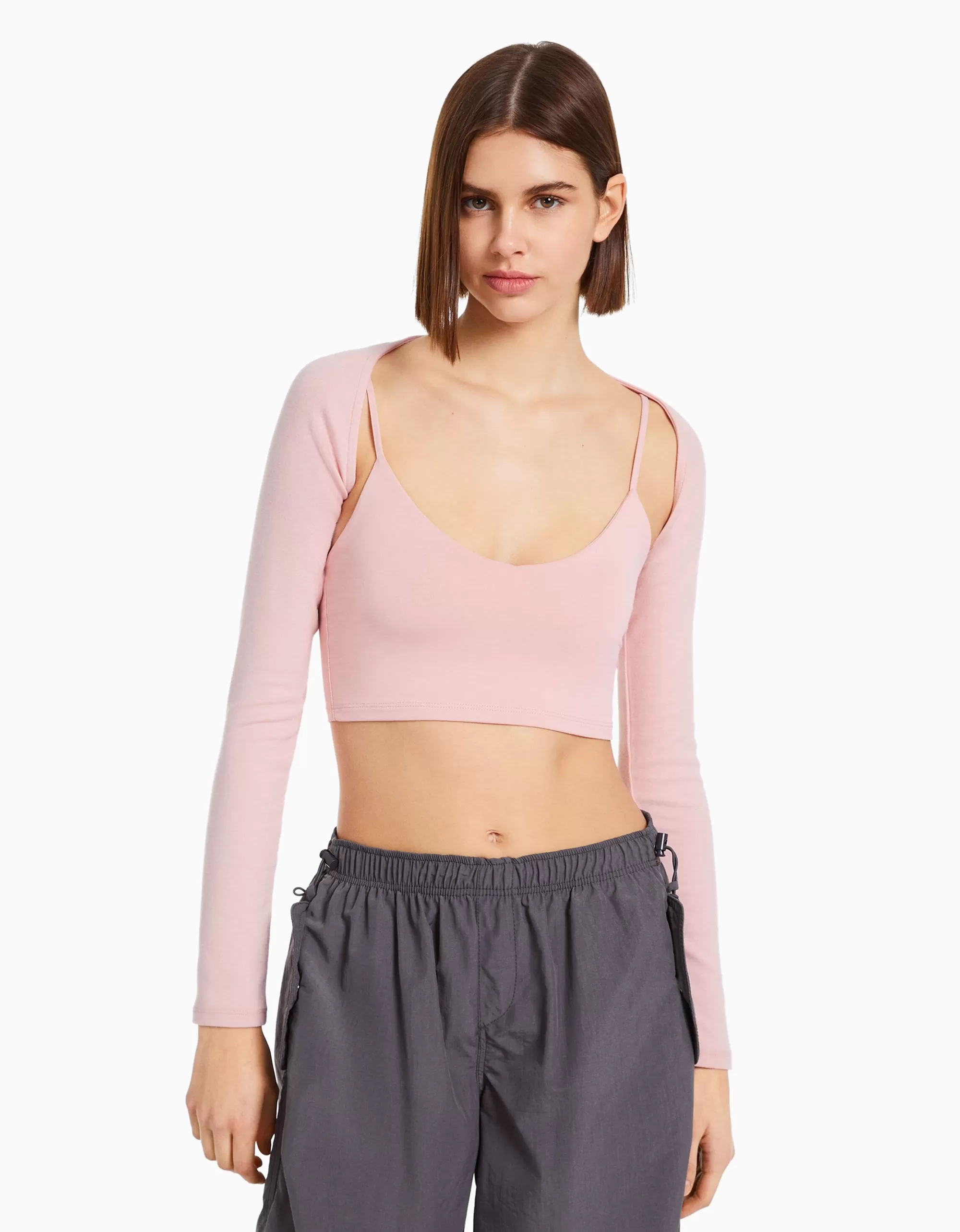 MUJER BERSHKA Manguitos básicos