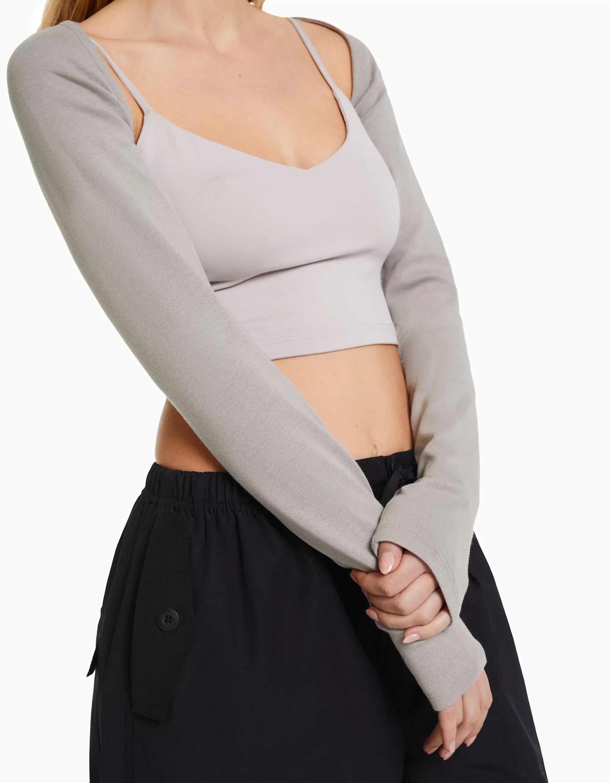 MUJER BERSHKA Manguitos básicos