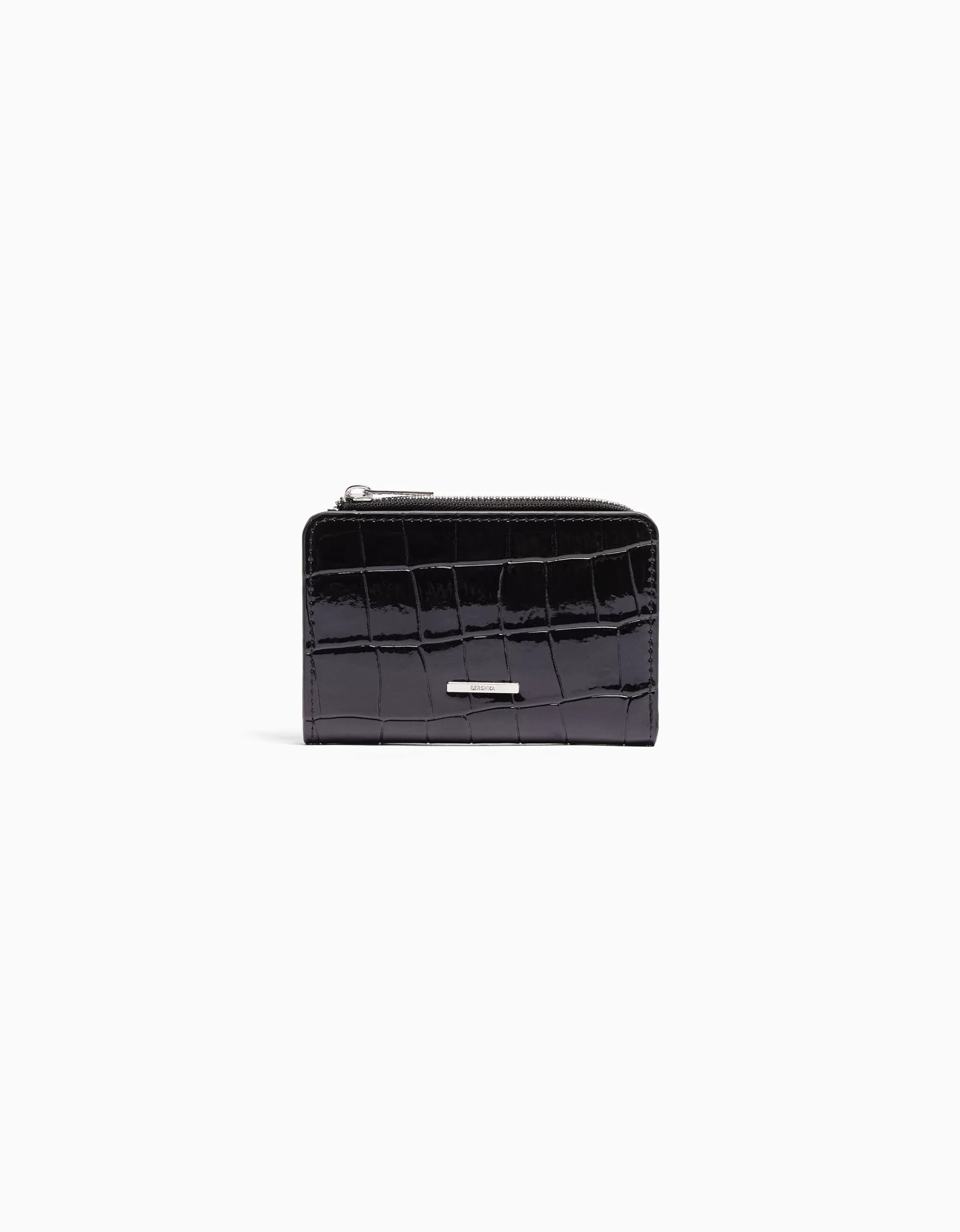 MUJER BERSHKA Monedero efecto charol grabado estampado animal
