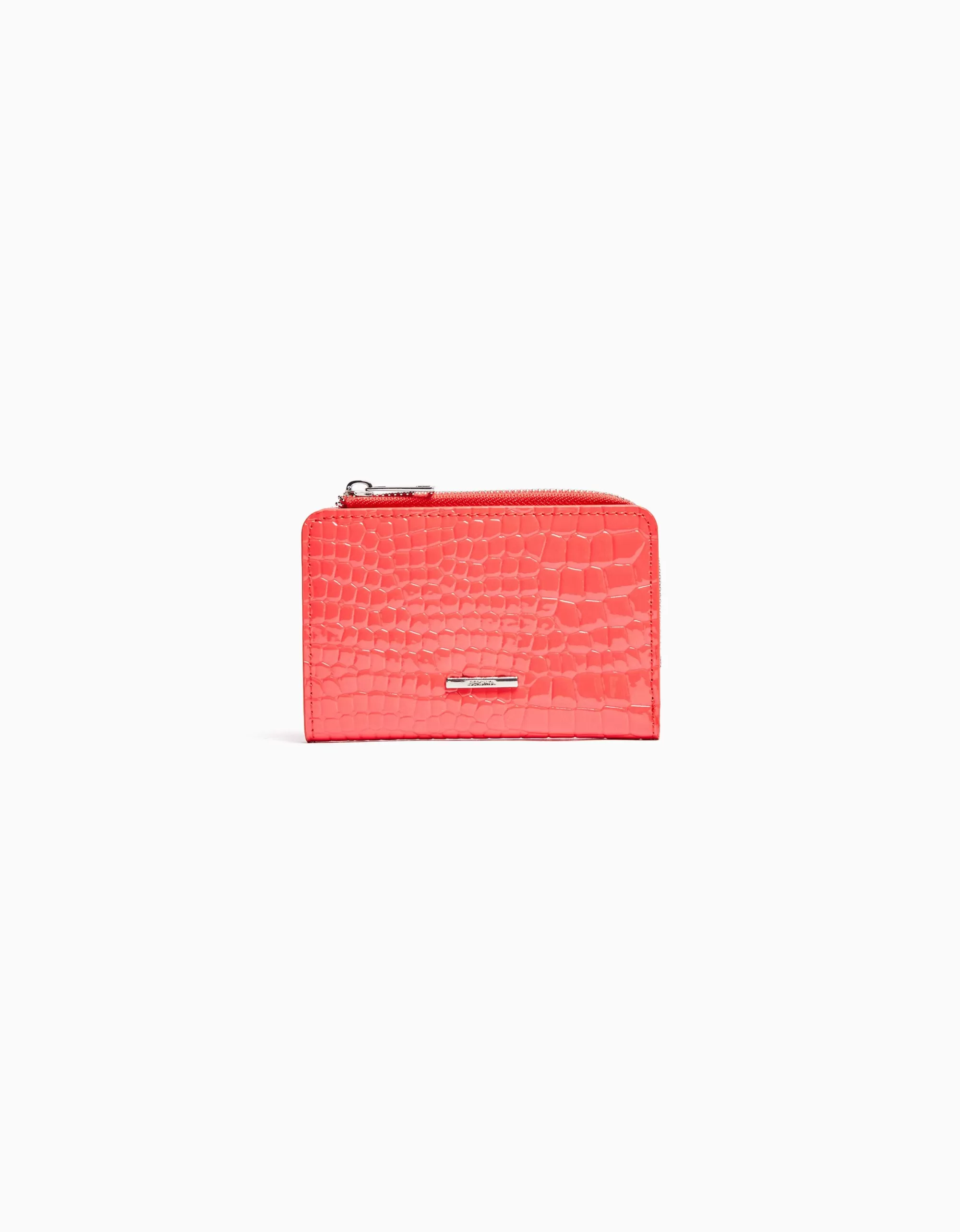 MUJER BERSHKA Monedero efecto charol grabado estampado animal