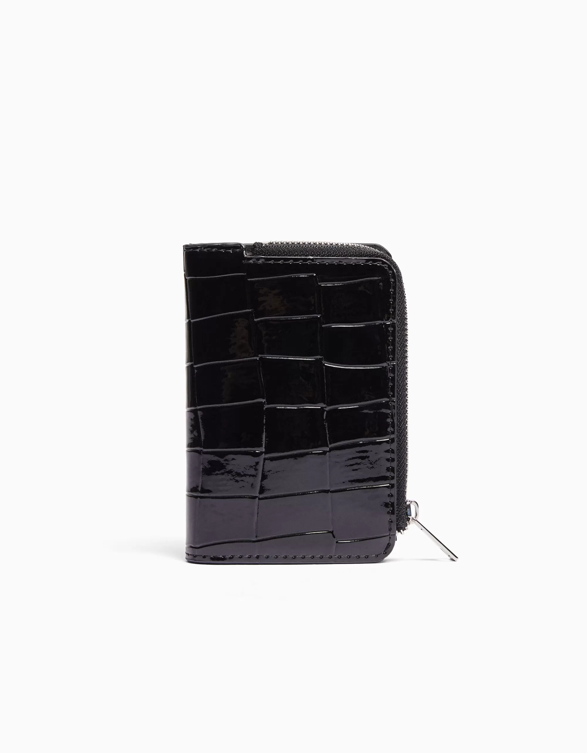MUJER BERSHKA Monedero efecto charol grabado estampado animal