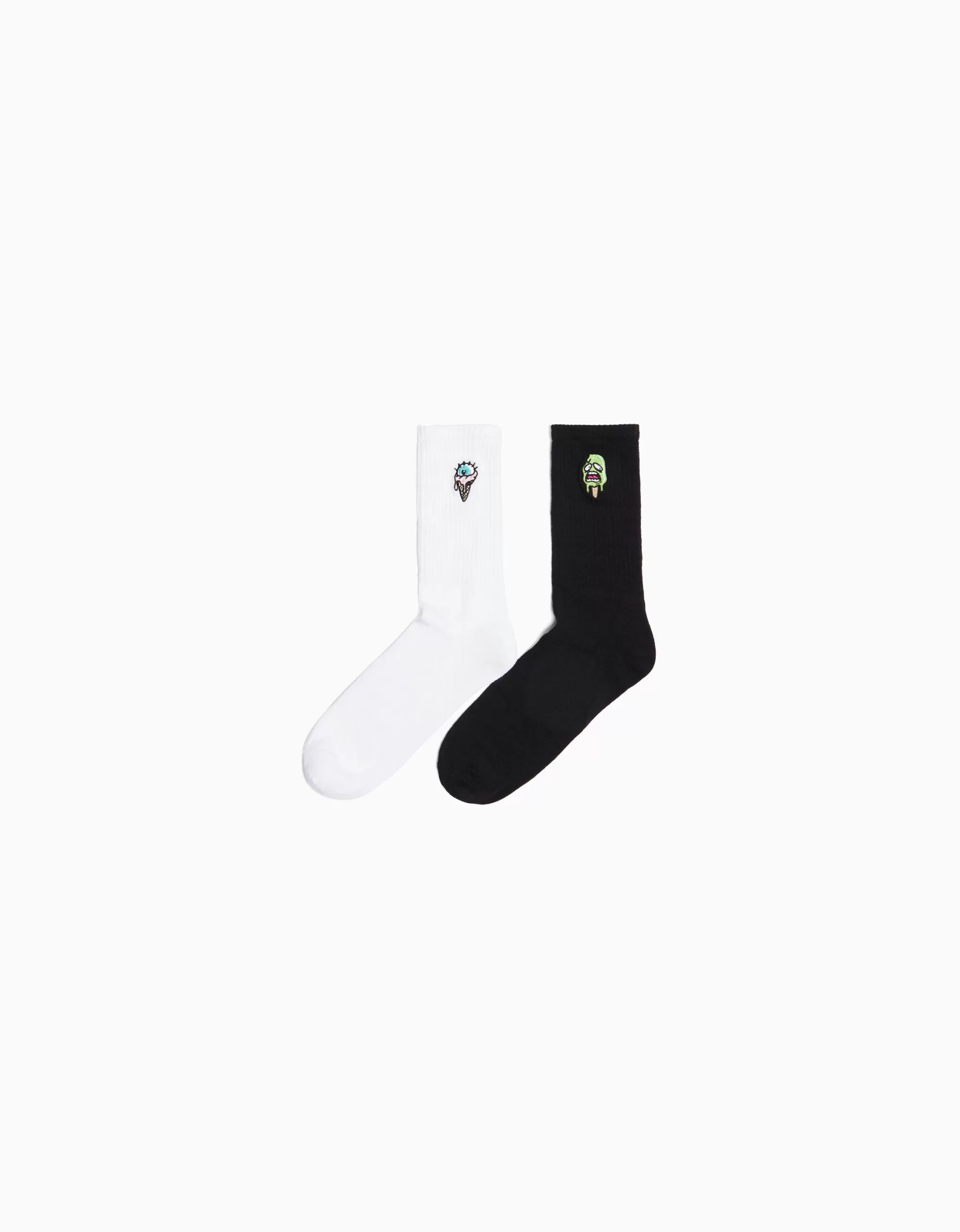 HOMBRE BERSHKA Pack 2 calcetines bordado