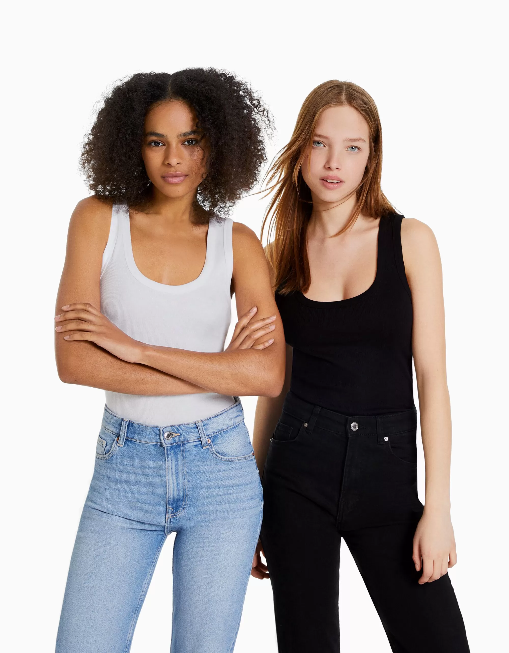 MUJER BERSHKA Pack 2 camisetas sin mangas rib