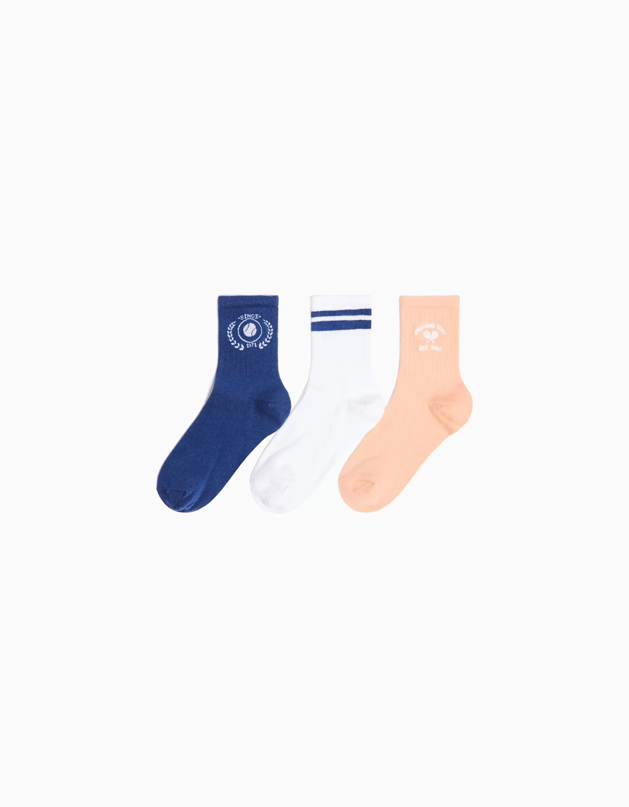 MUJER BERSHKA Pack 3 calcetines sport