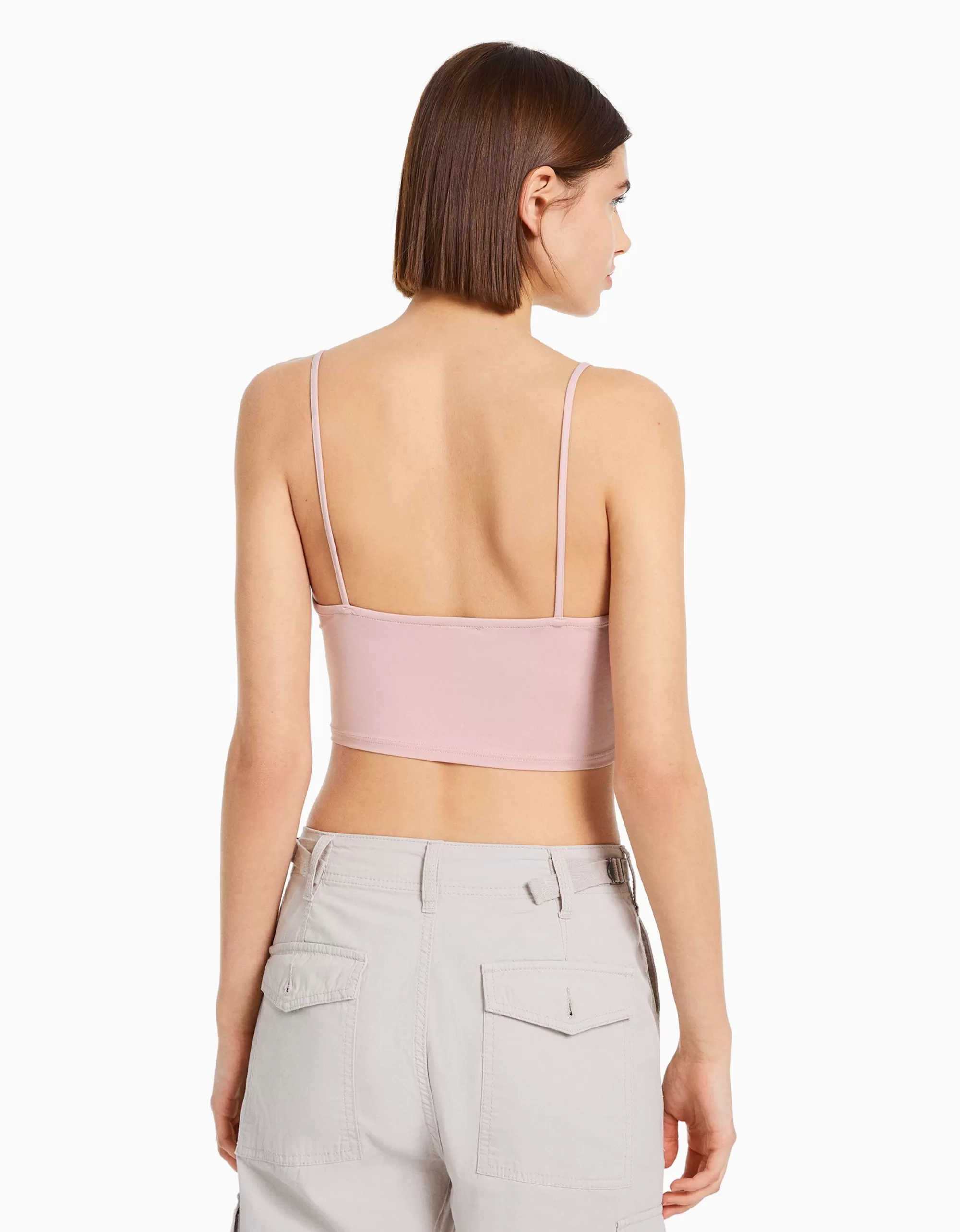 MUJER BERSHKA Pack 3 tops tirantes cropped