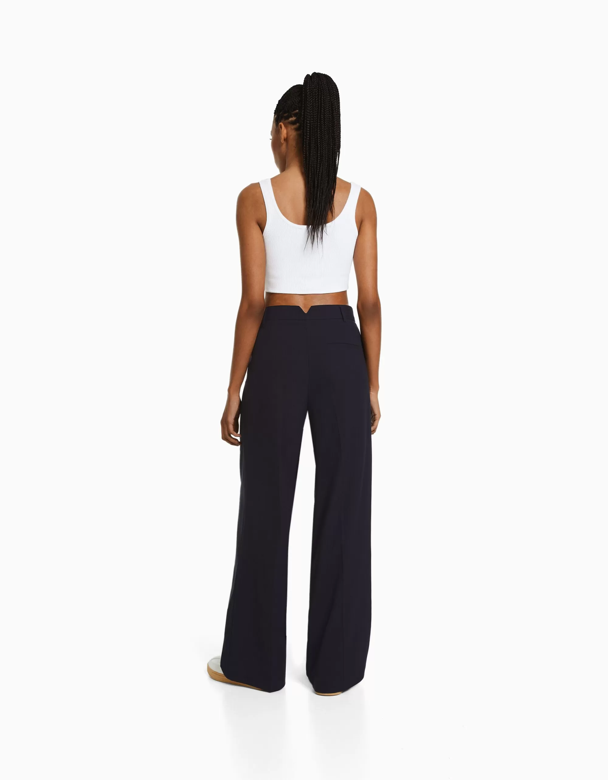 MUJER BERSHKA Pantalón dad fit tailoring