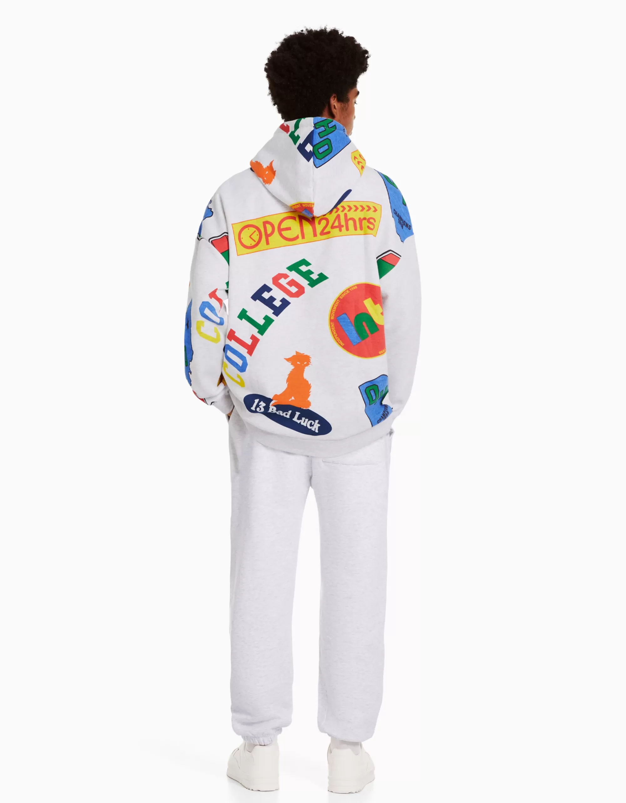 HOMBRE BERSHKA Pantalón felpa print