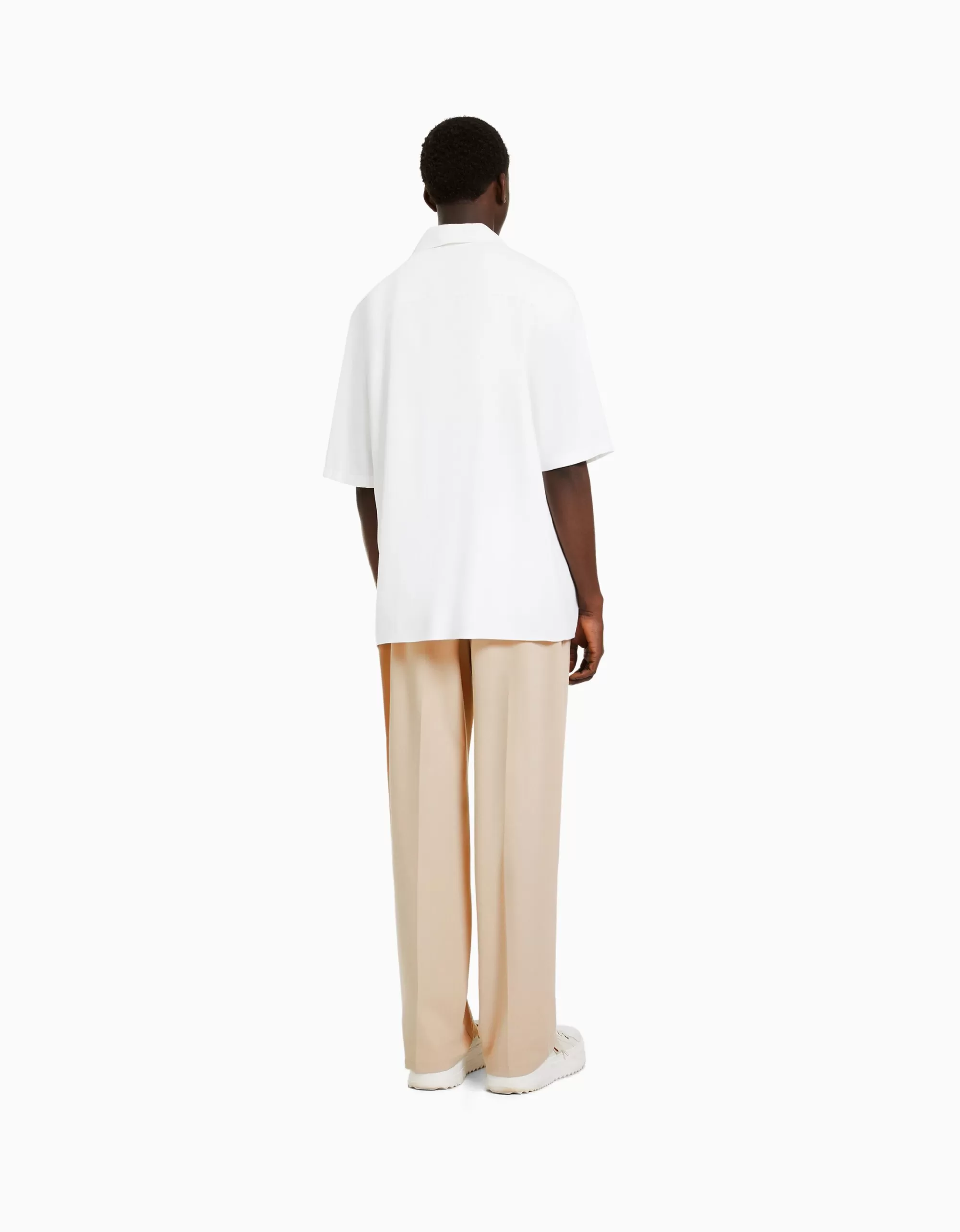 HOMBRE BERSHKA Pantalón sastrero semi jogger wide fit