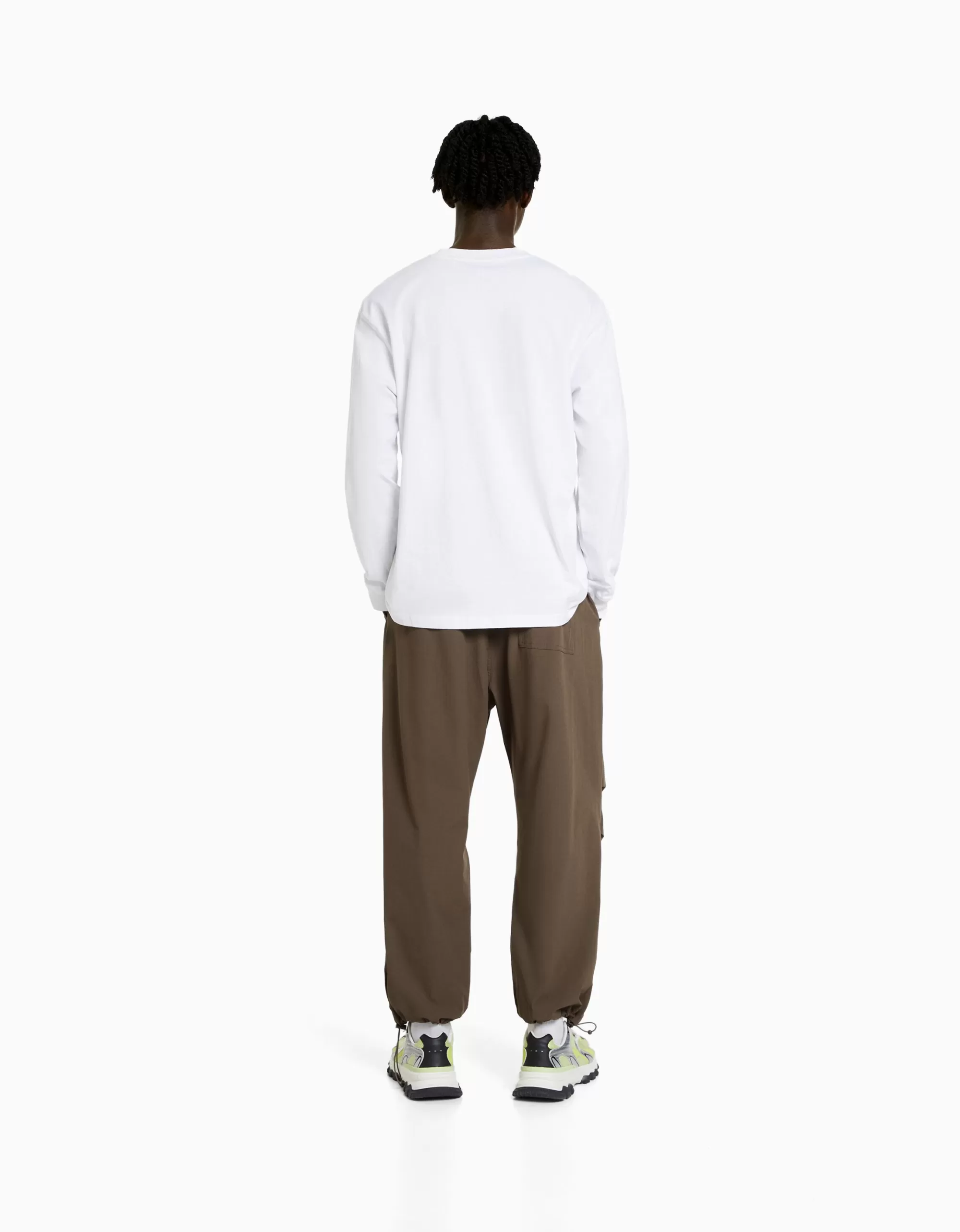 HOMBRE BERSHKA Pantalón técnico jogger parachute
