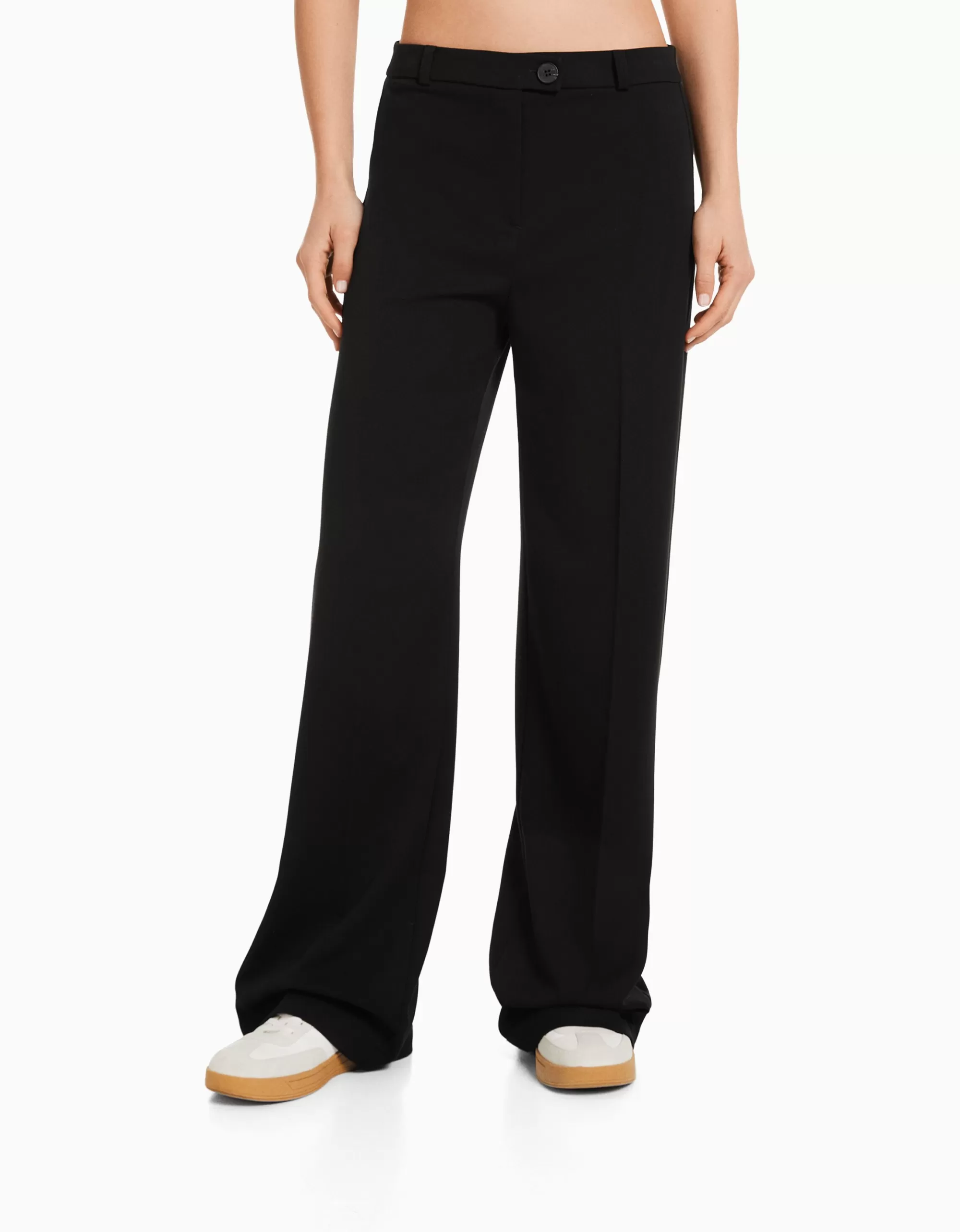 MUJER BERSHKA Pantalón wide leg tailoring trabillas