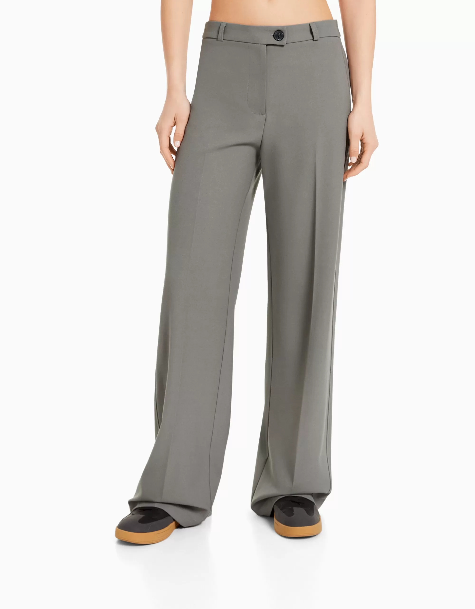MUJER BERSHKA Pantalón wide leg tailoring trabillas