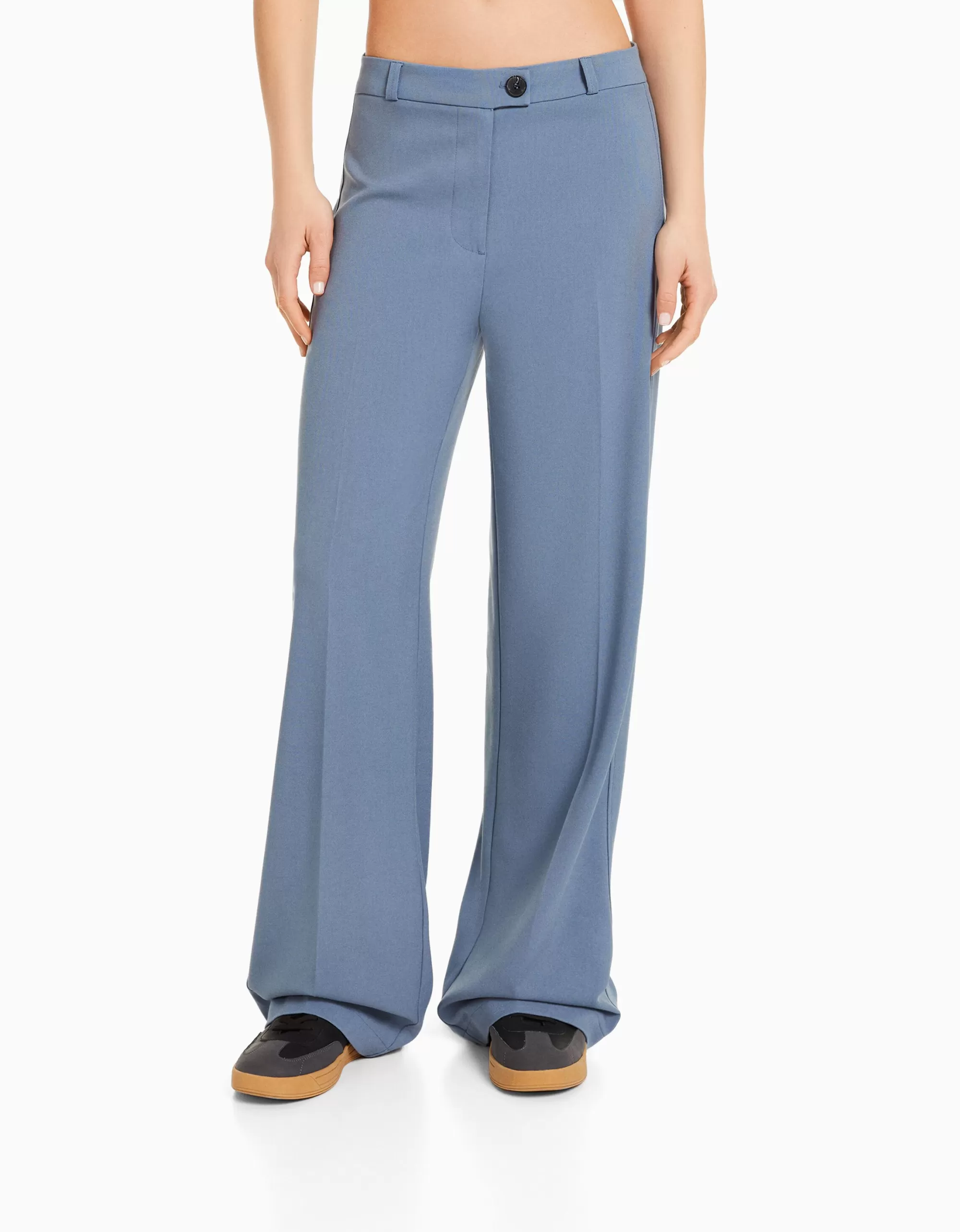 MUJER BERSHKA Pantalón wide leg tailoring trabillas