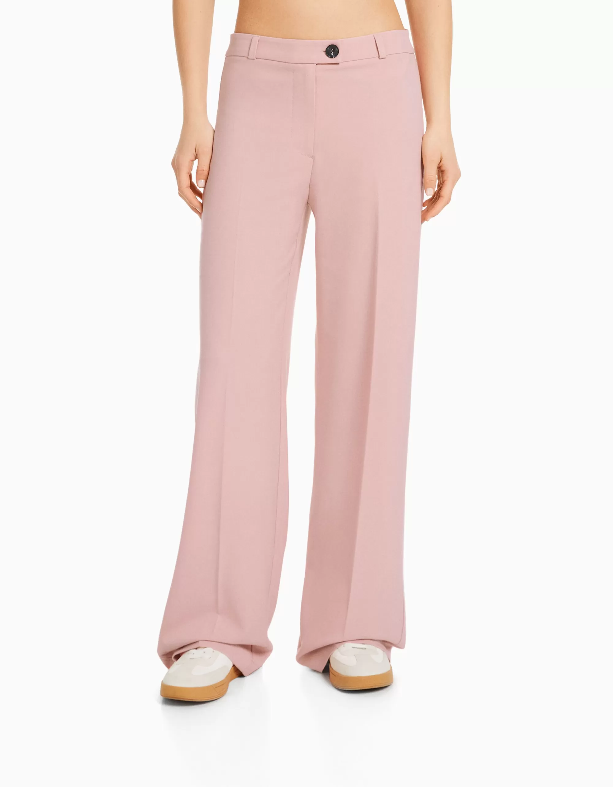 MUJER BERSHKA Pantalón wide leg tailoring trabillas