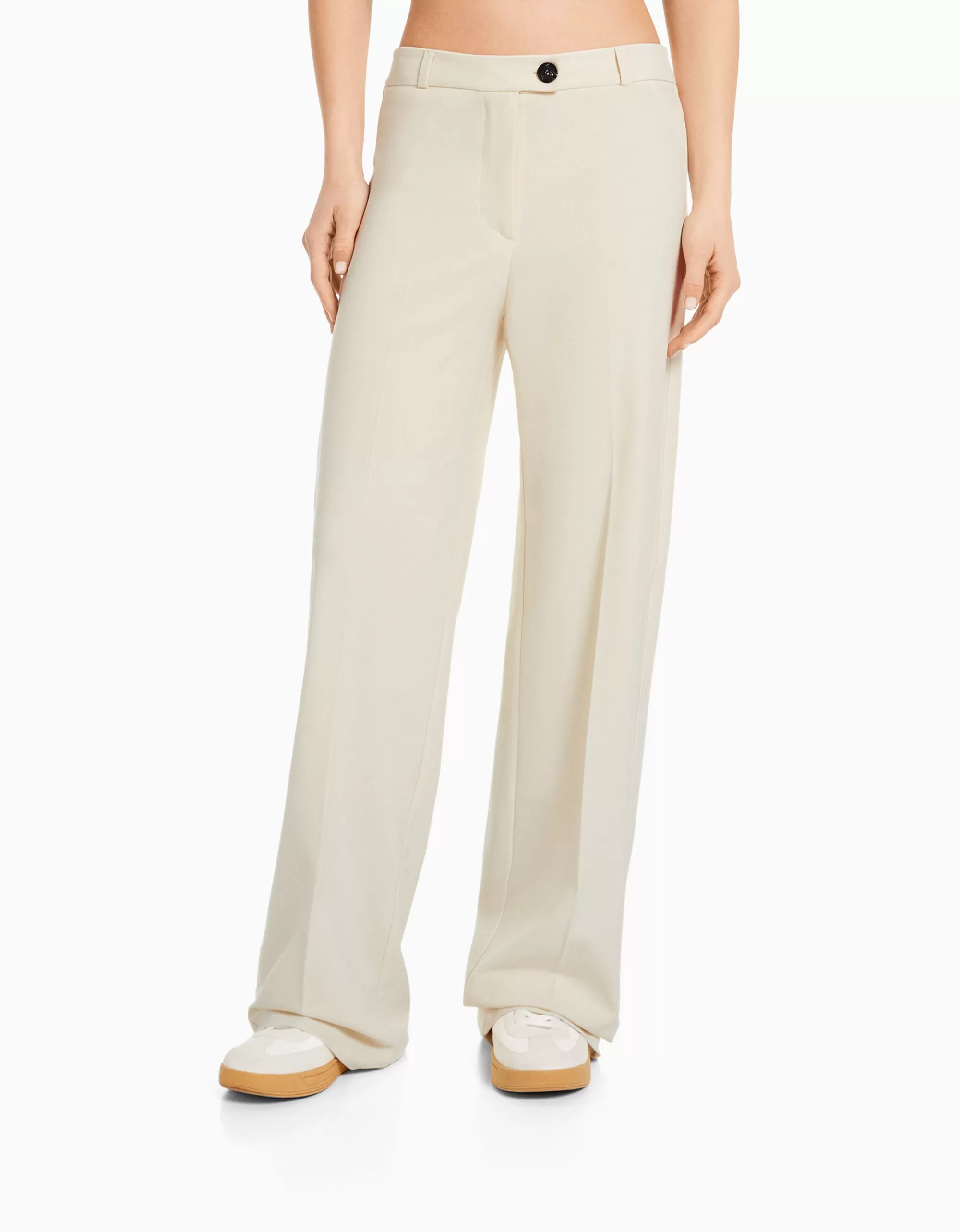 MUJER BERSHKA Pantalón wide leg tailoring trabillas