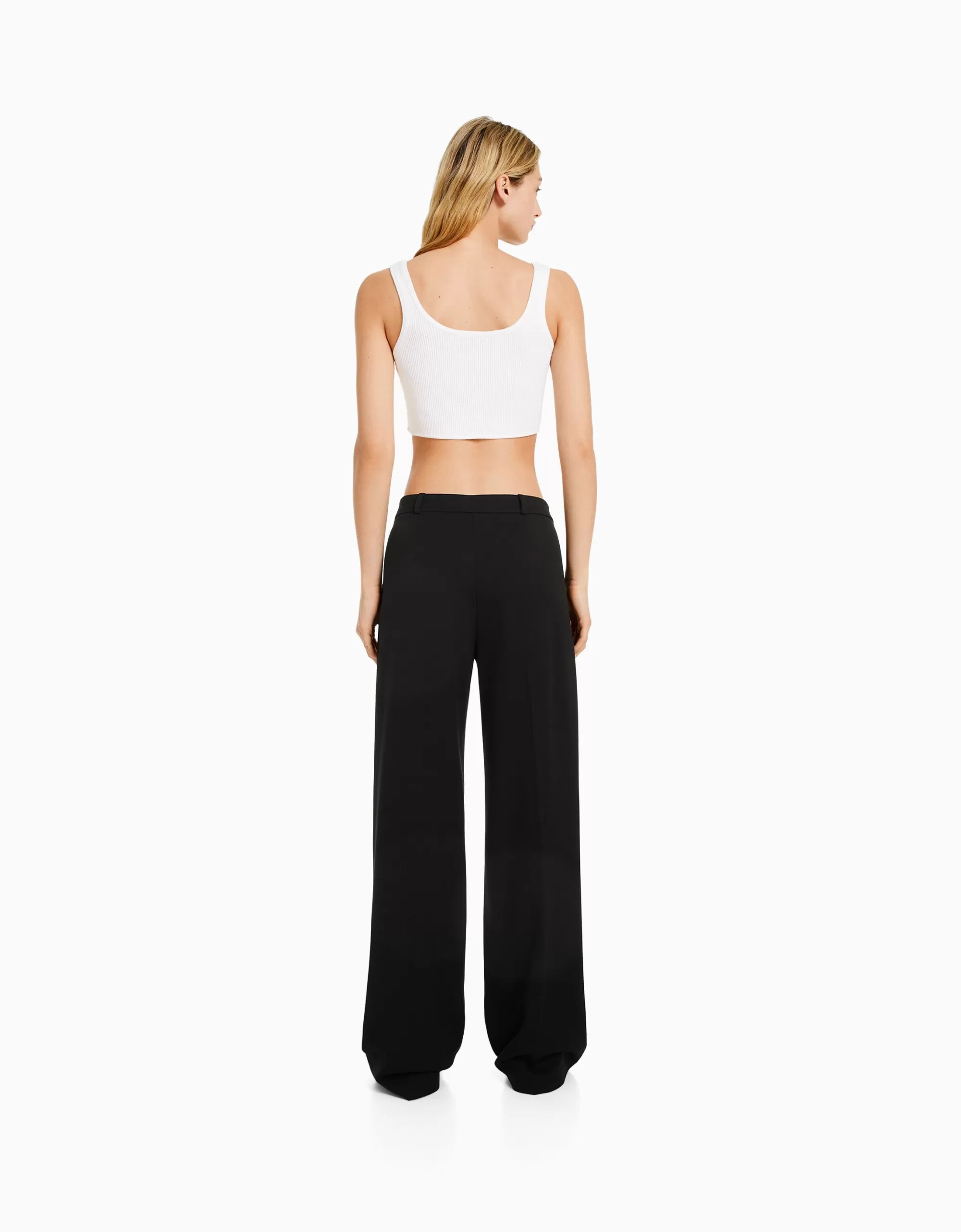 MUJER BERSHKA Pantalón wide leg tailoring trabillas