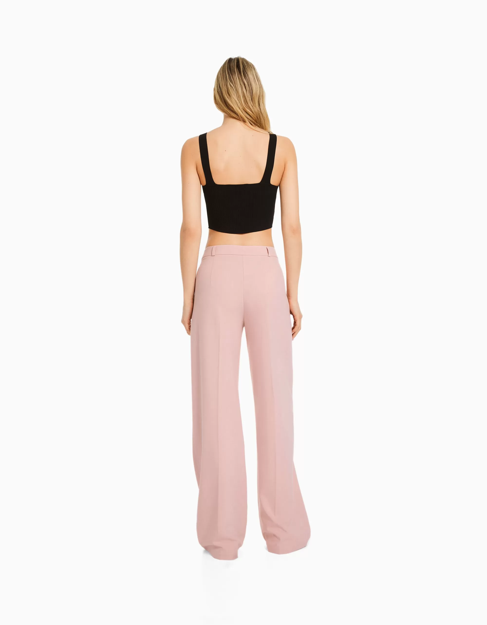 MUJER BERSHKA Pantalón wide leg tailoring trabillas