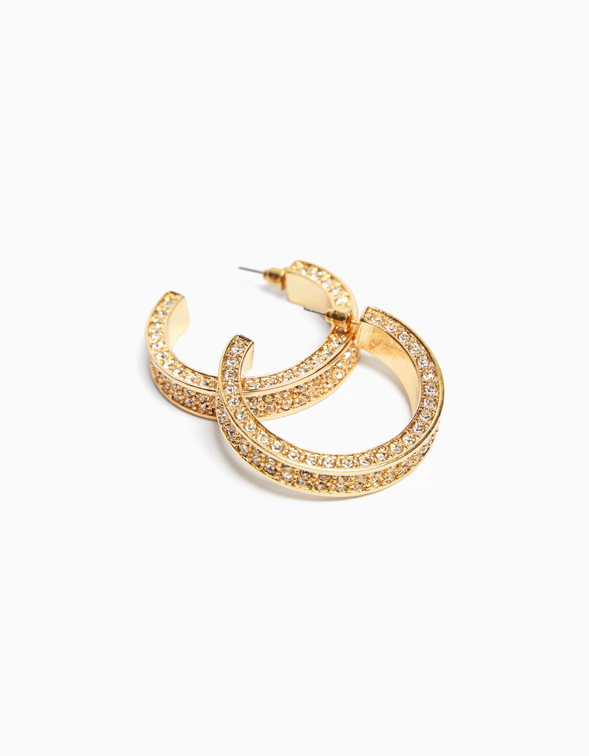 MUJER BERSHKA Pendientes aros pedrería