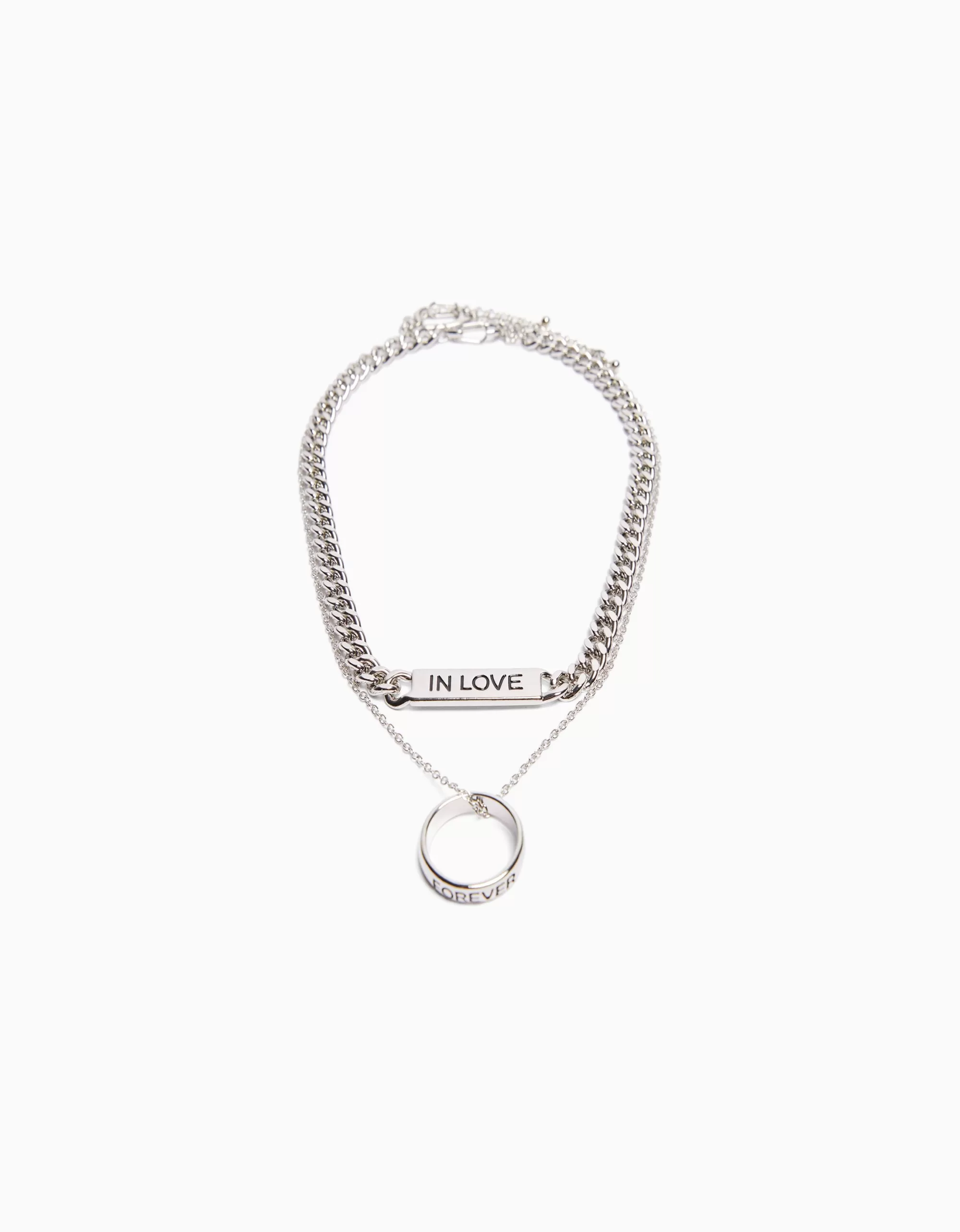 HOMBRE BERSHKA Set 2 collares anillo