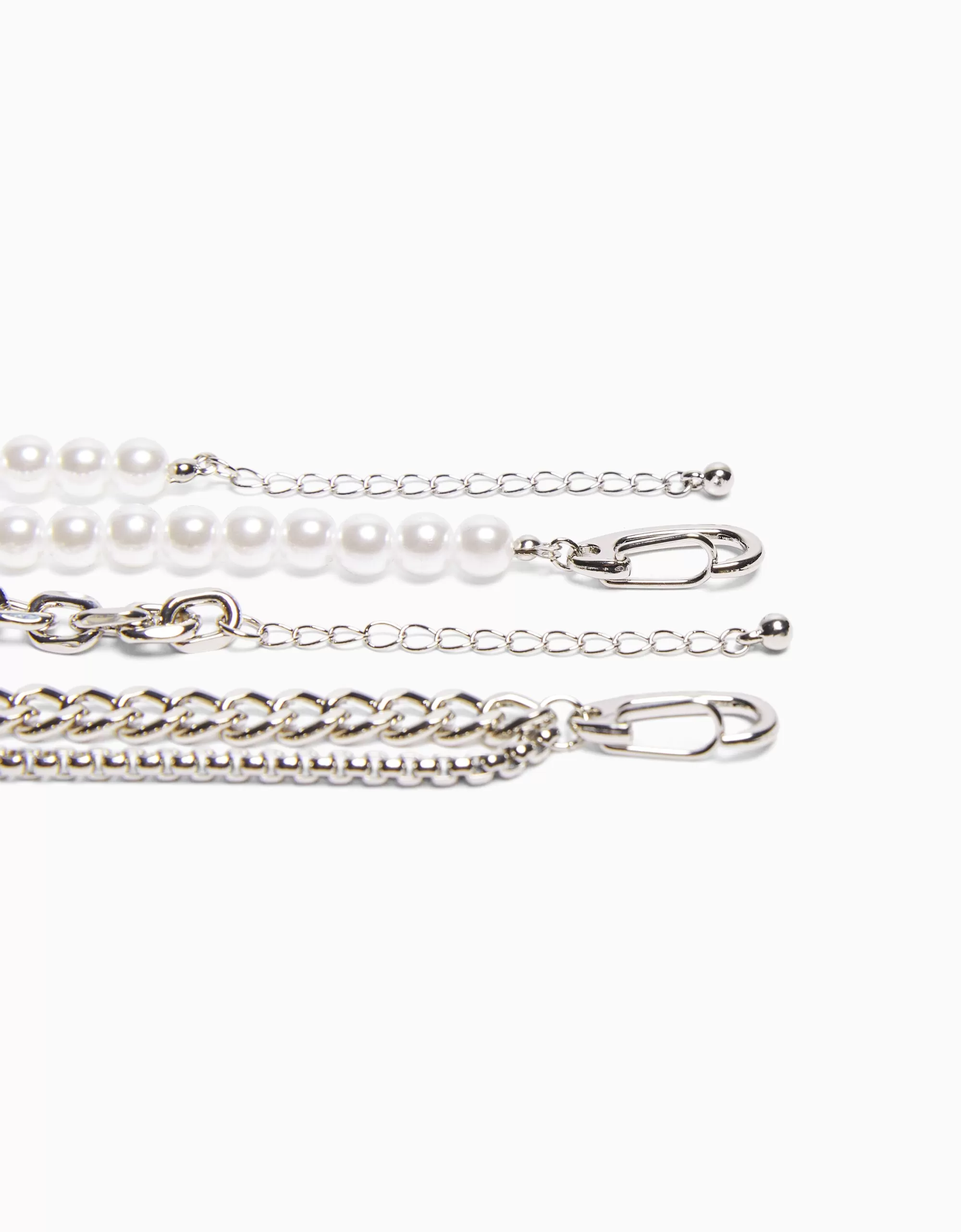 MUJER BERSHKA Set 2 collares corazón perlas