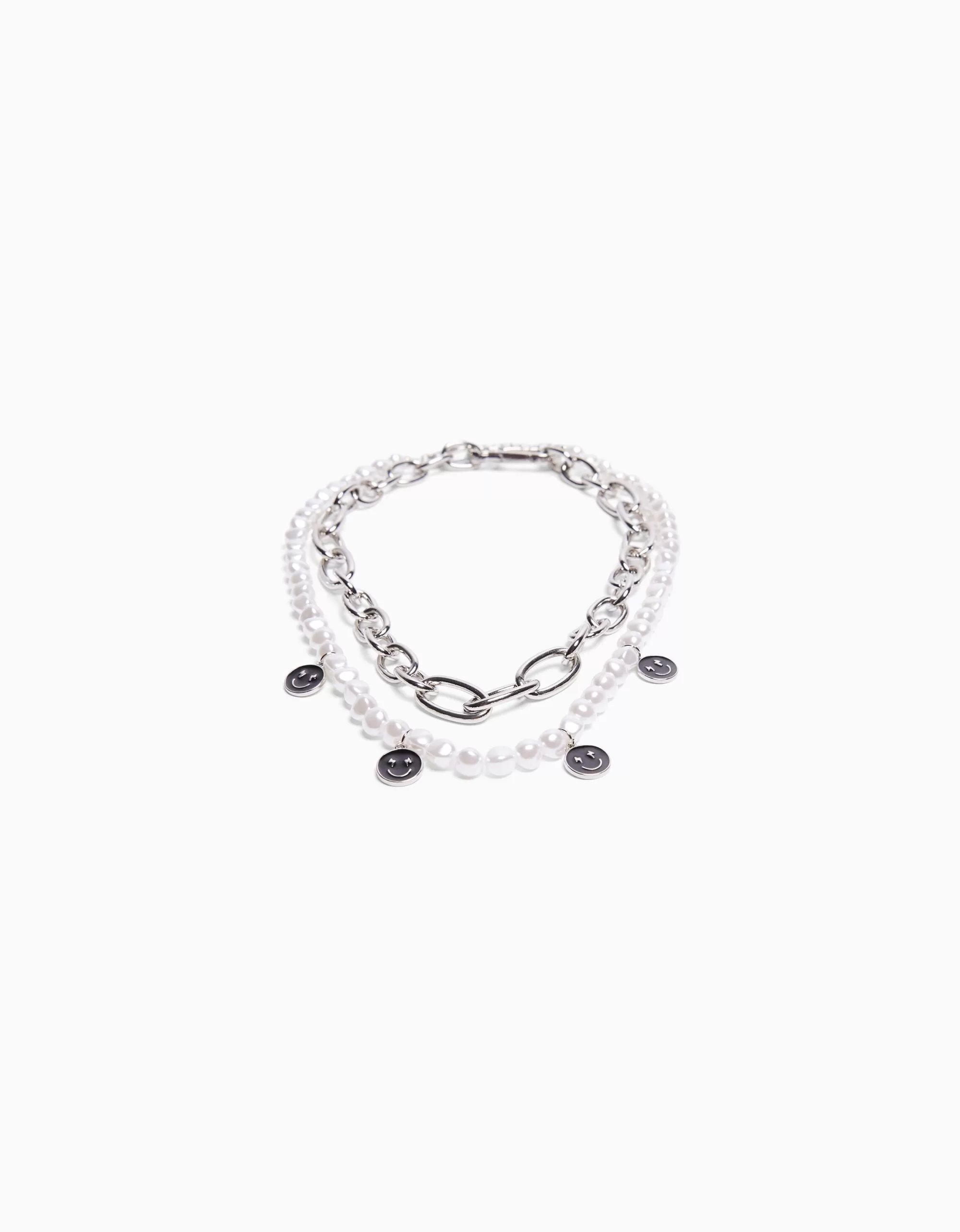 HOMBRE BERSHKA Set 2 collares efecto perlas cadena