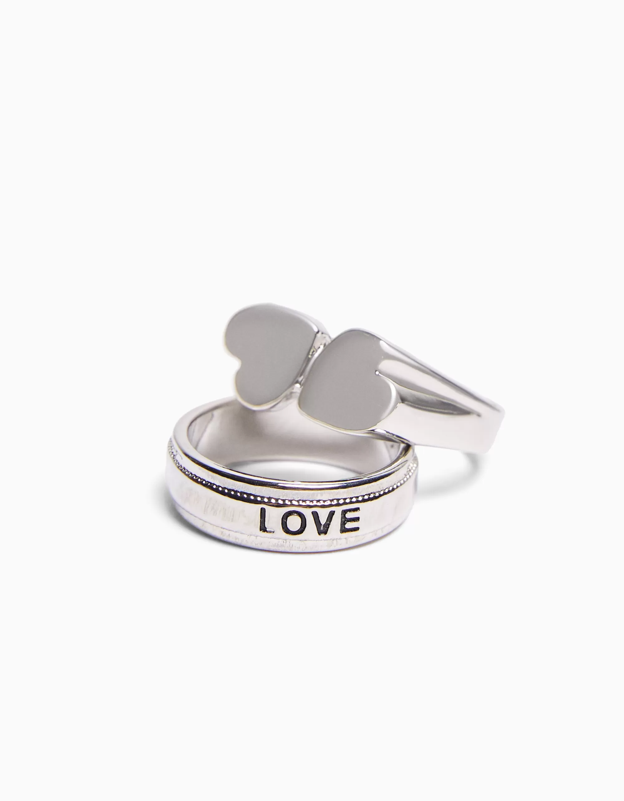 MUJER BERSHKA Set 3 anillos love