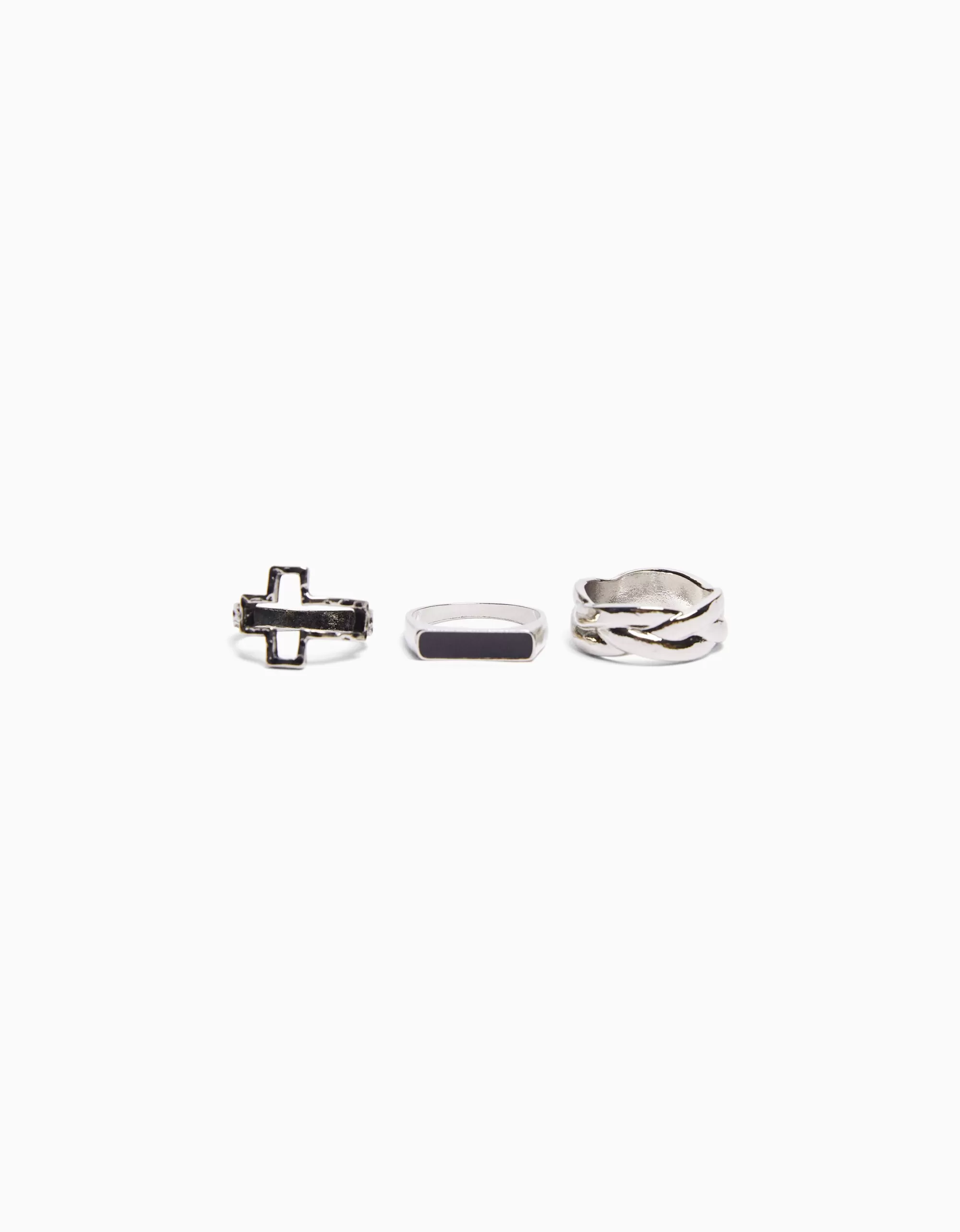 HOMBRE BERSHKA Set 3 anillos nudo
