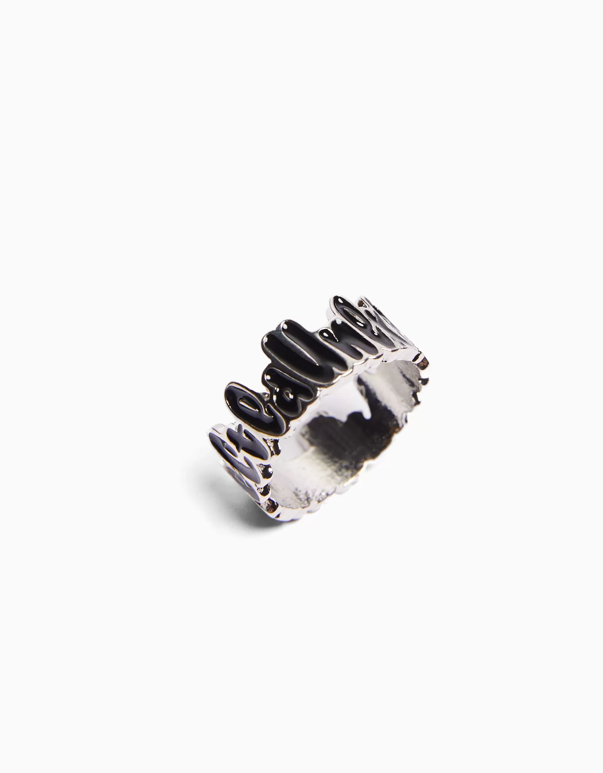 HOMBRE BERSHKA Set 3 anillos texto