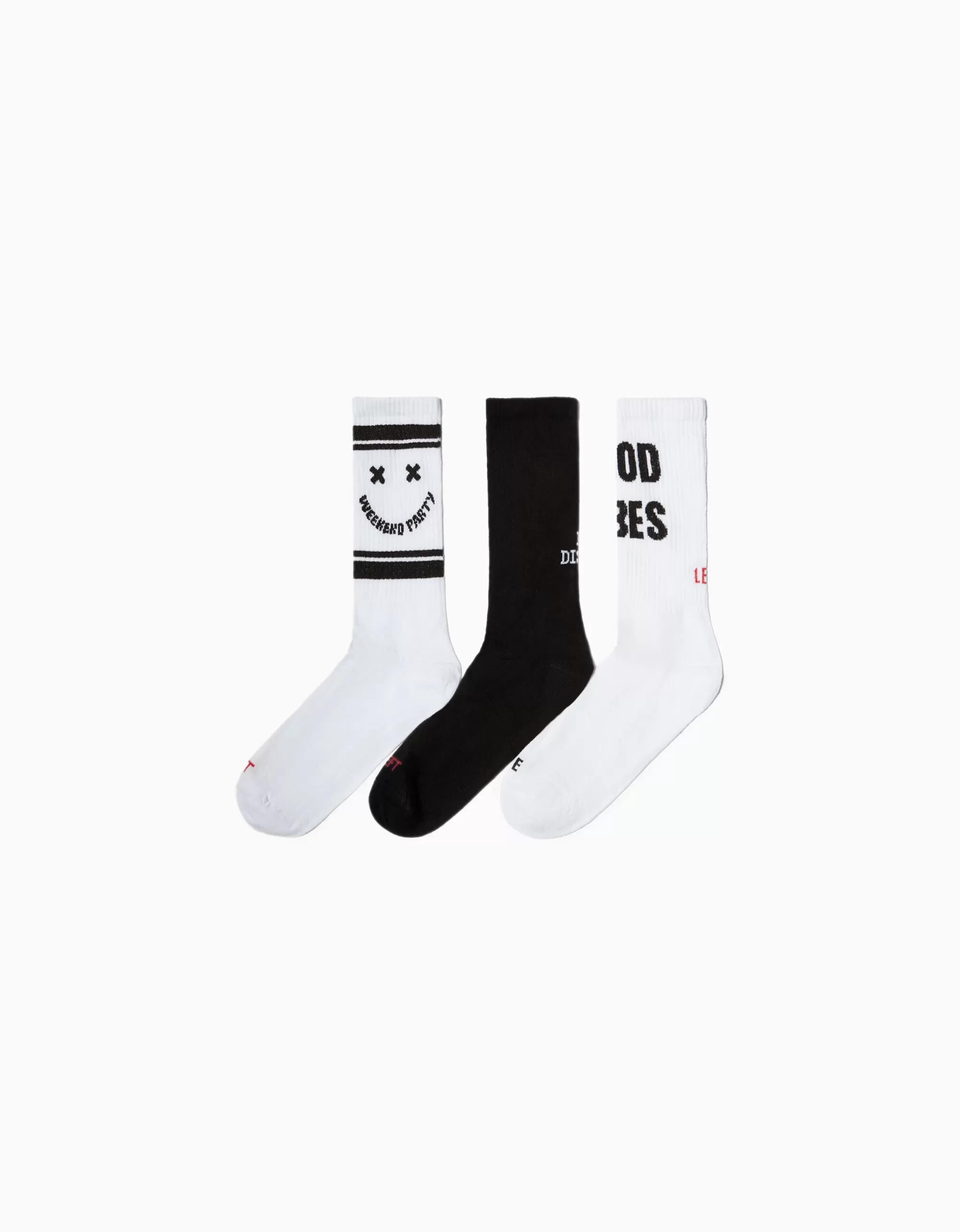 HOMBRE BERSHKA Set 3 calcetines print
