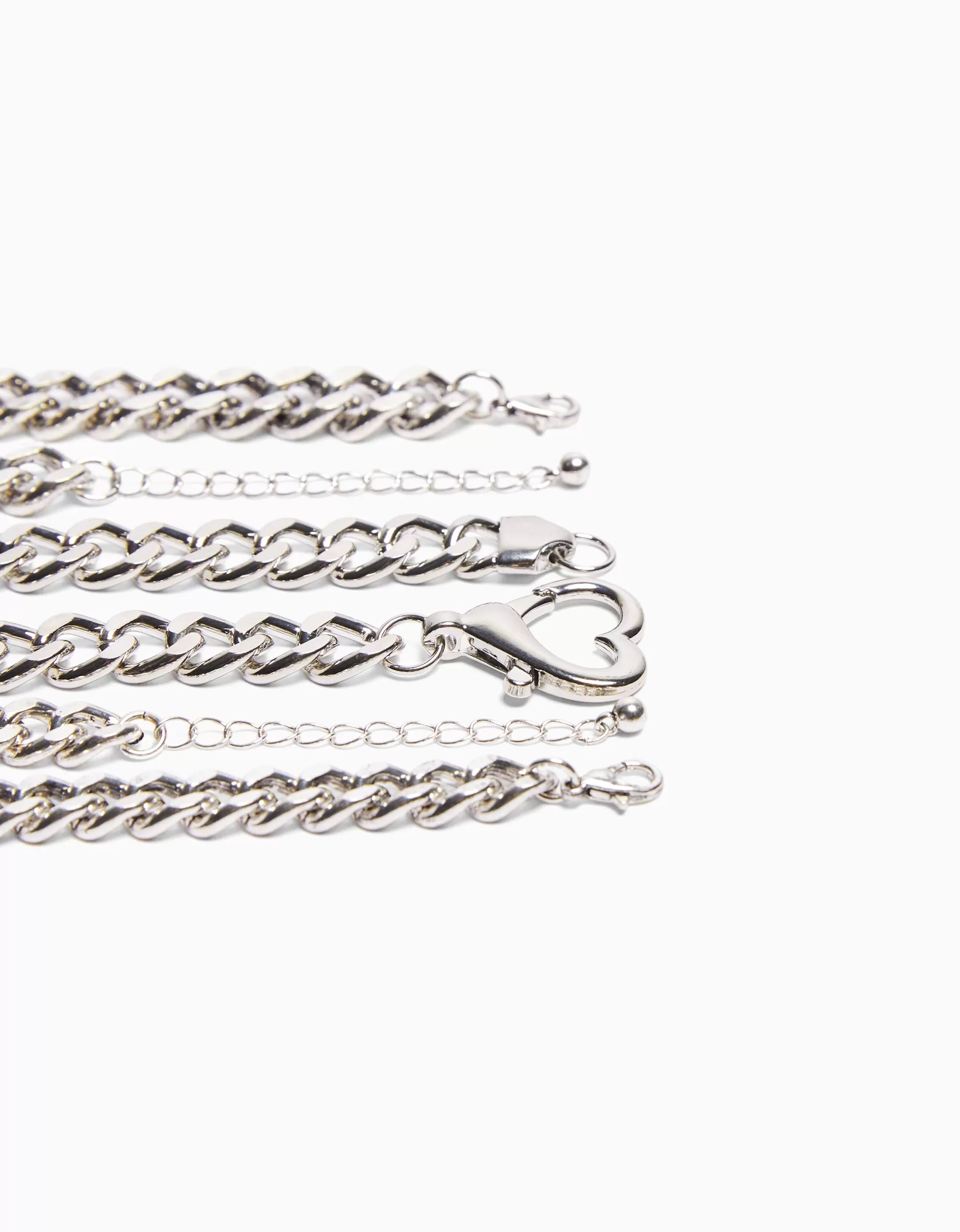 MUJER BERSHKA Set 3 pulseras cadenas
