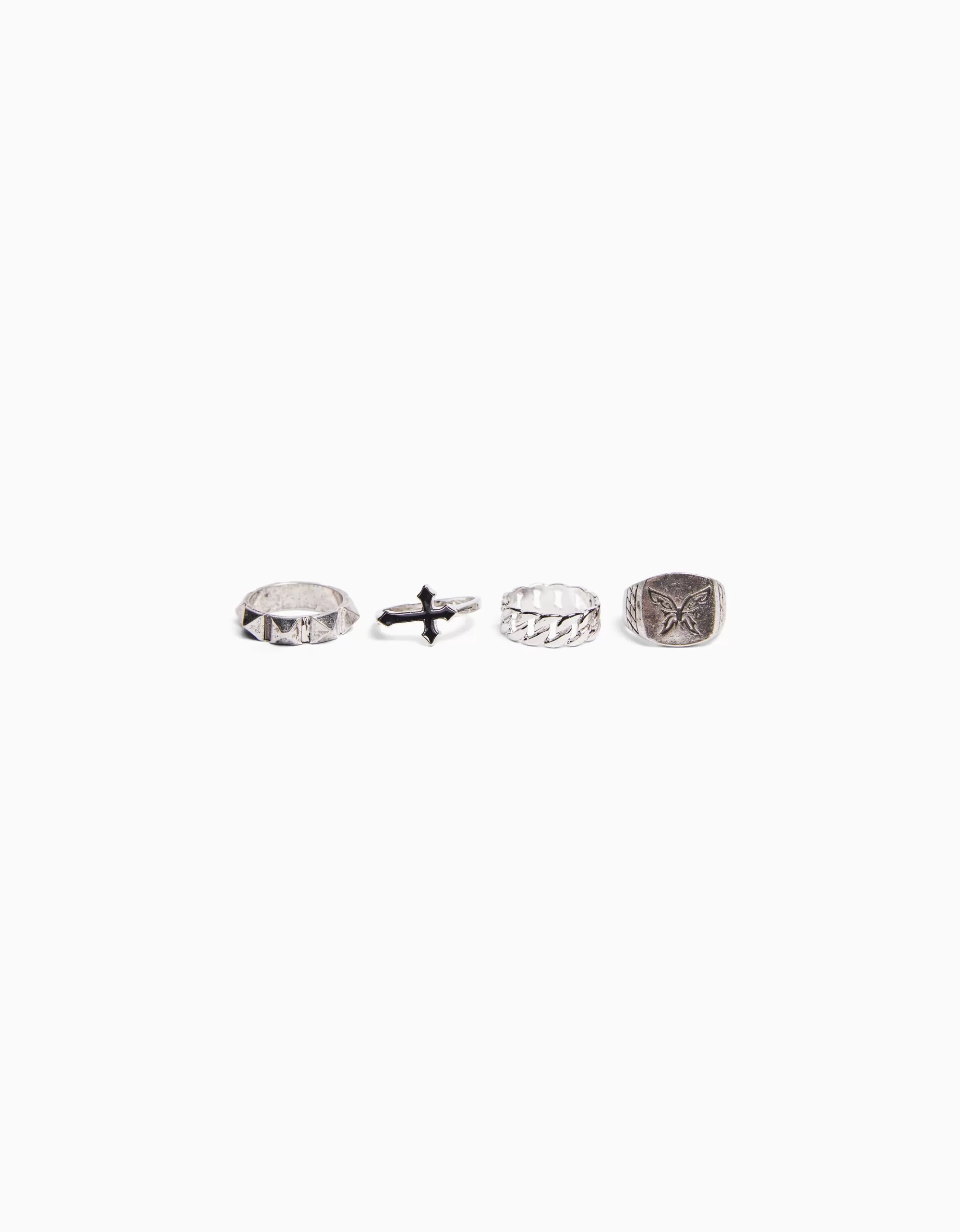 HOMBRE BERSHKA Set 4 anillos
