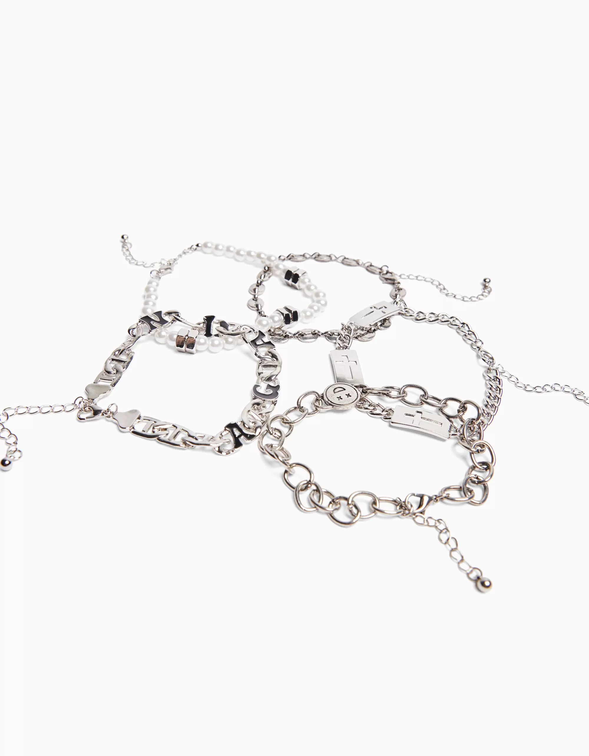 HOMBRE BERSHKA Set 5 pulseras perlas