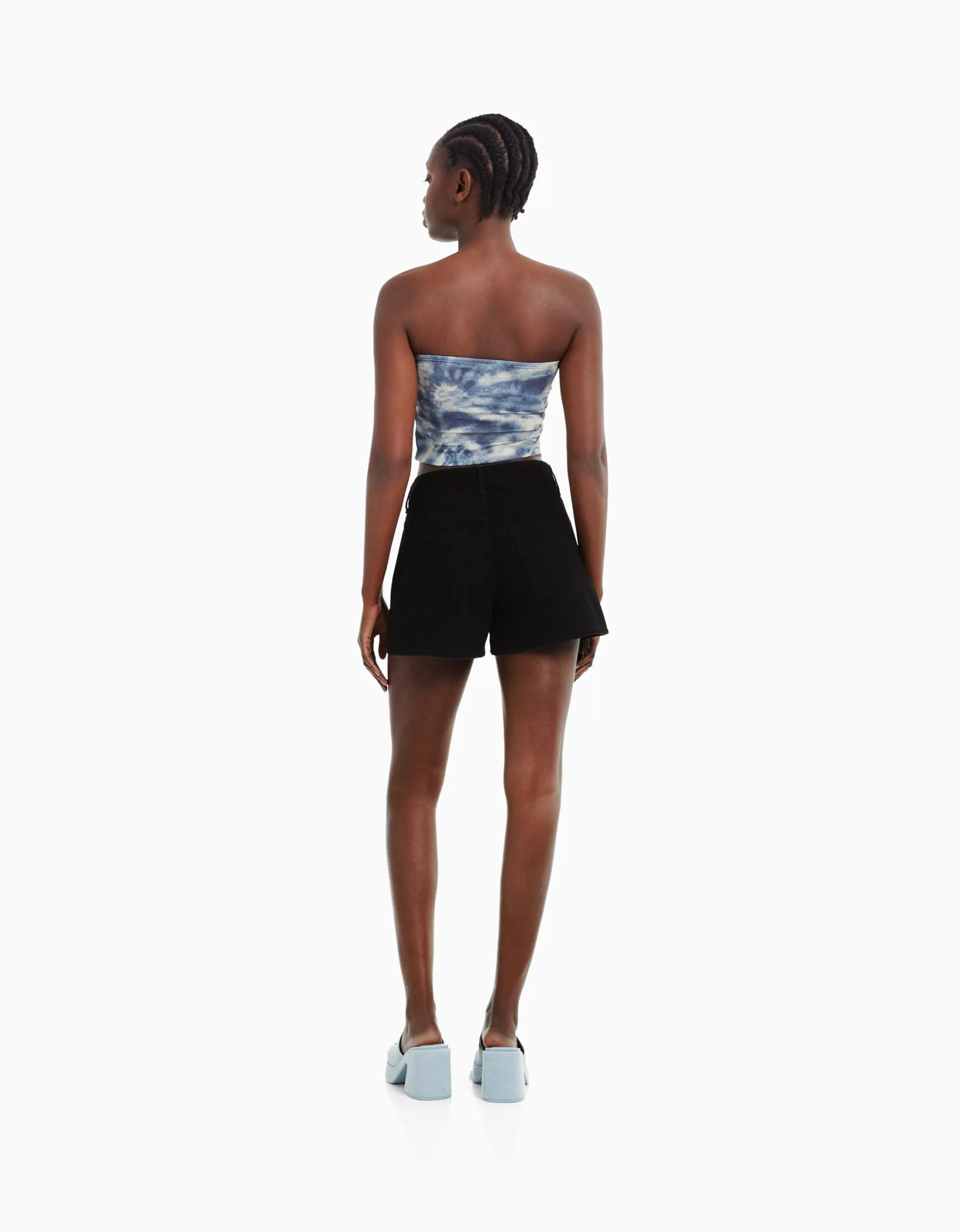 MUJER BERSHKA Short denim mom