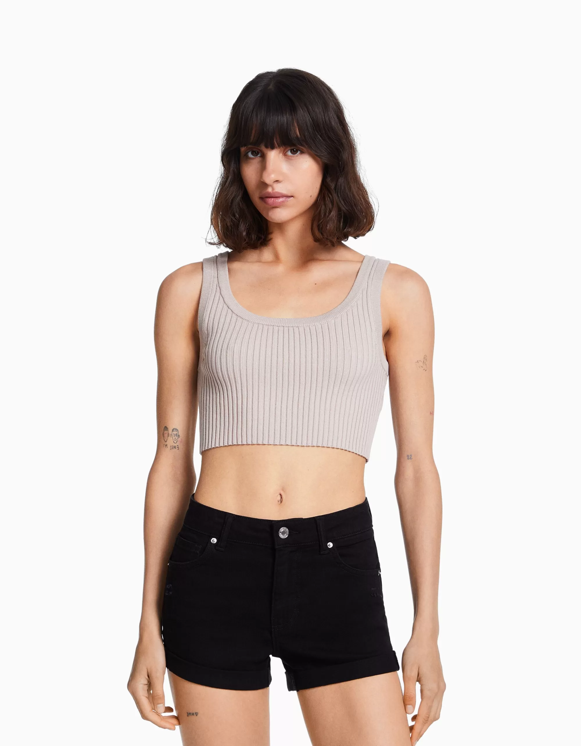 MUJER BERSHKA Short denim roll up