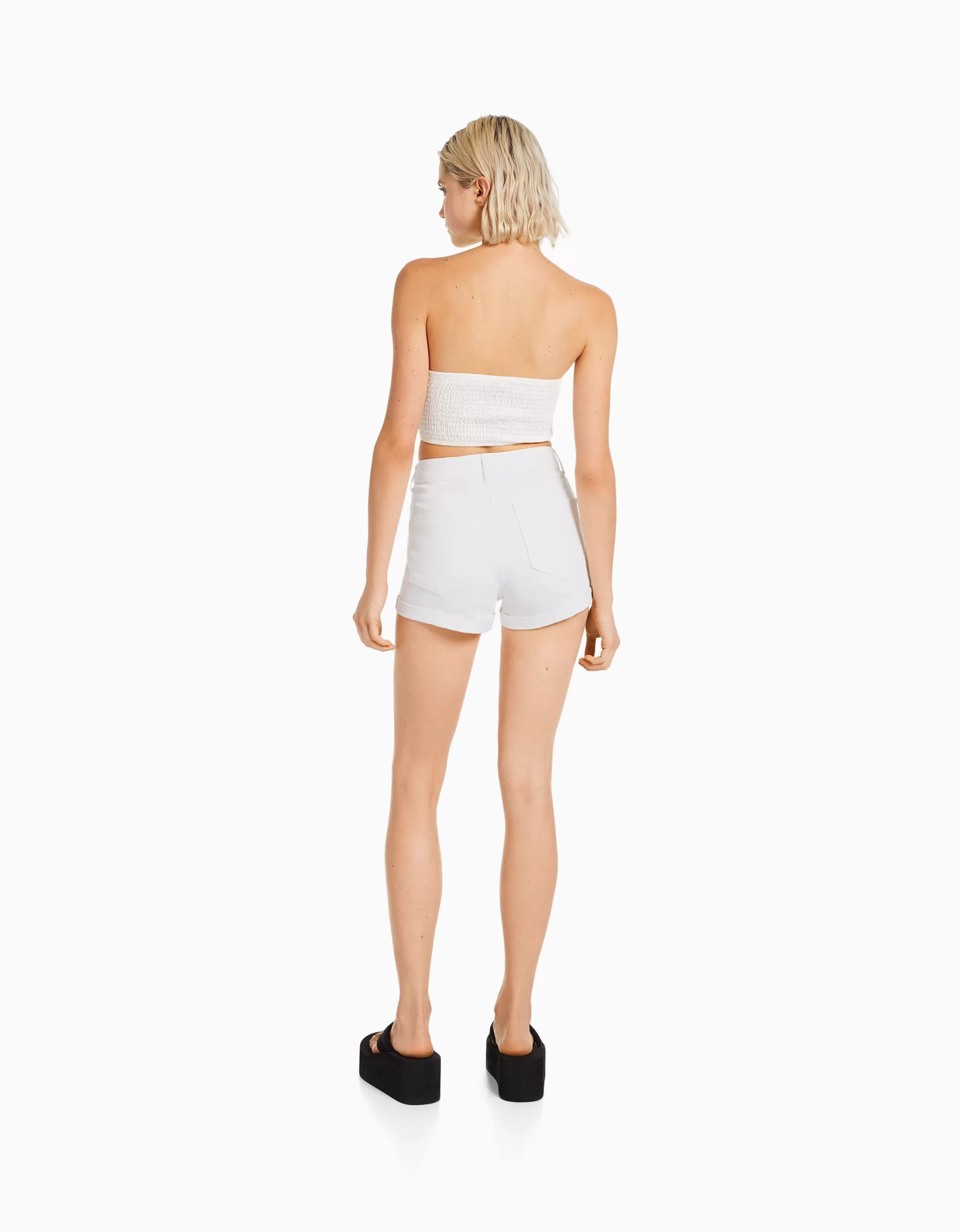 MUJER BERSHKA Short denim roll up