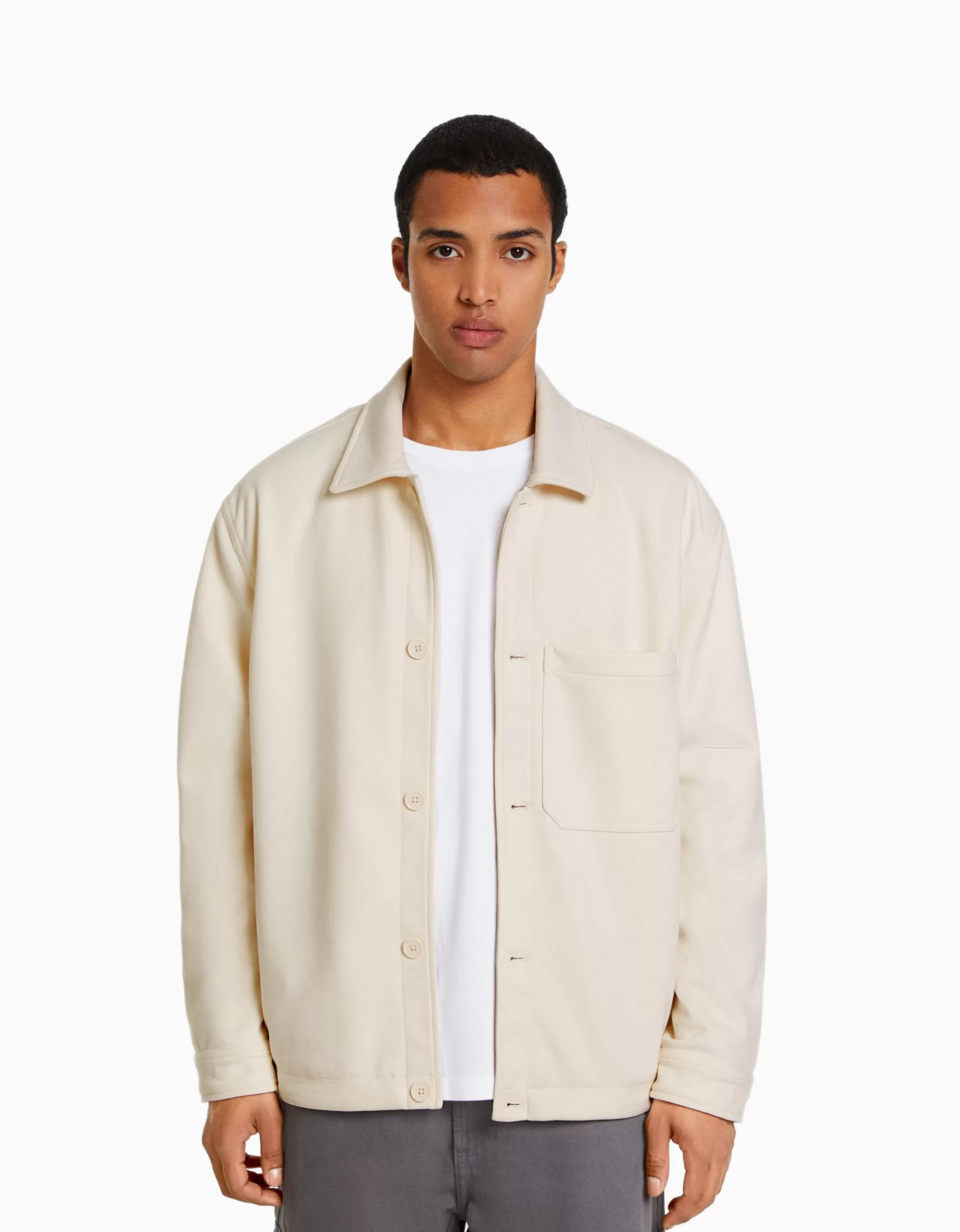 HOMBRE BERSHKA Sobrecamisa efecto ante