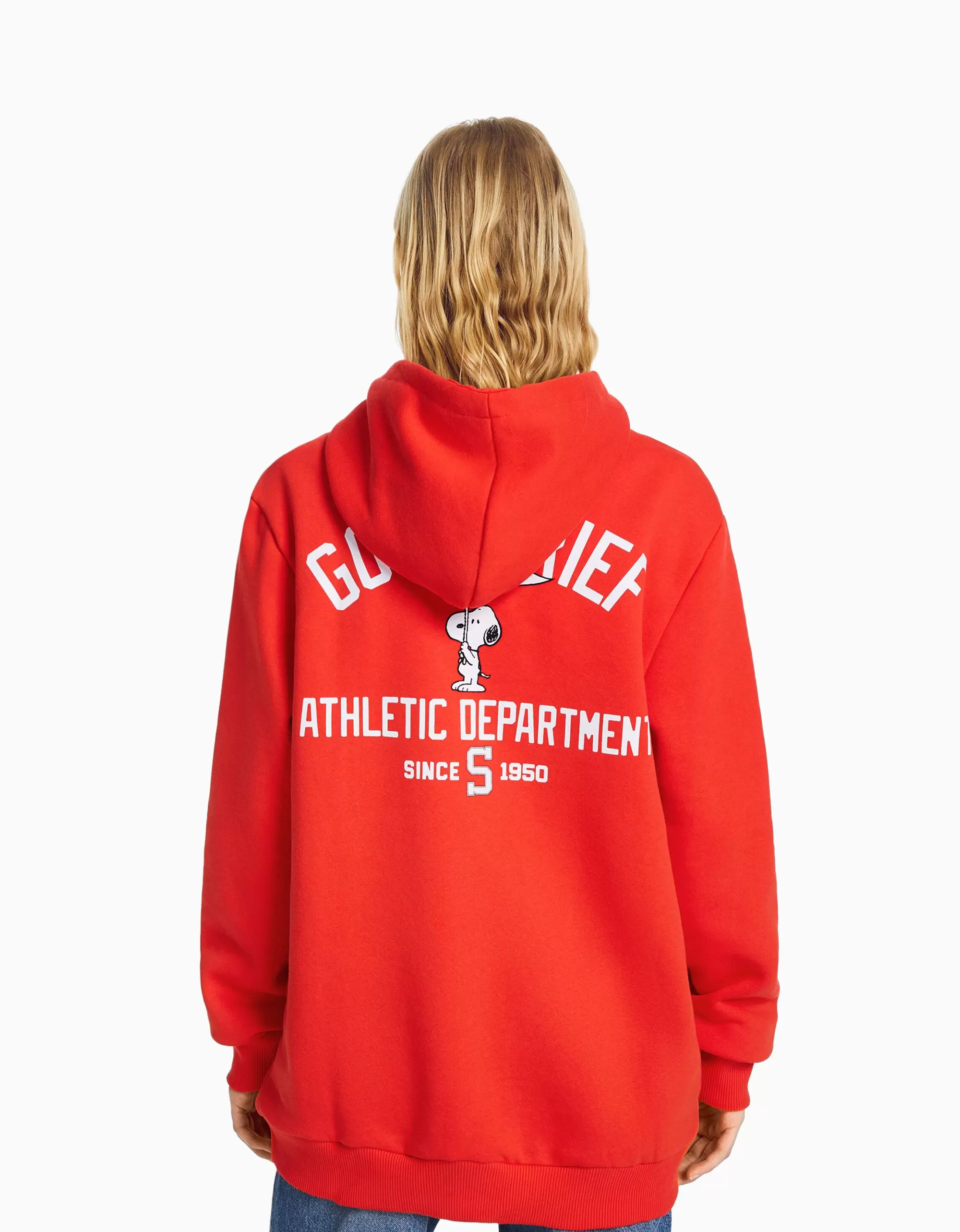 MUJER BERSHKA Sudadera capucha bordado Snoopy