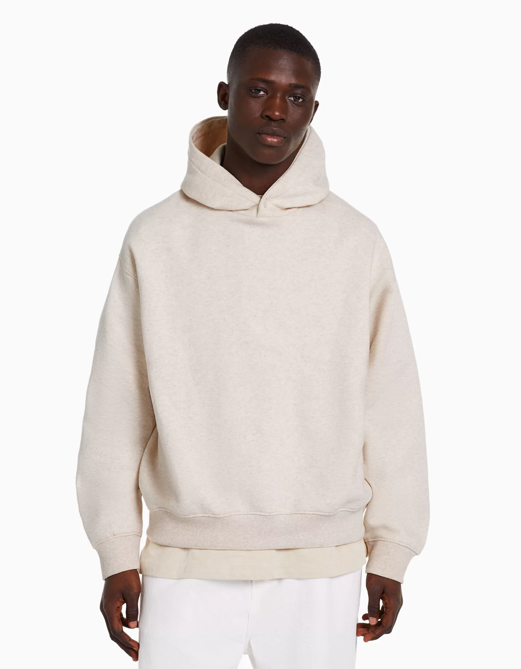 HOMBRE BERSHKA Sudadera capucha boxy fit