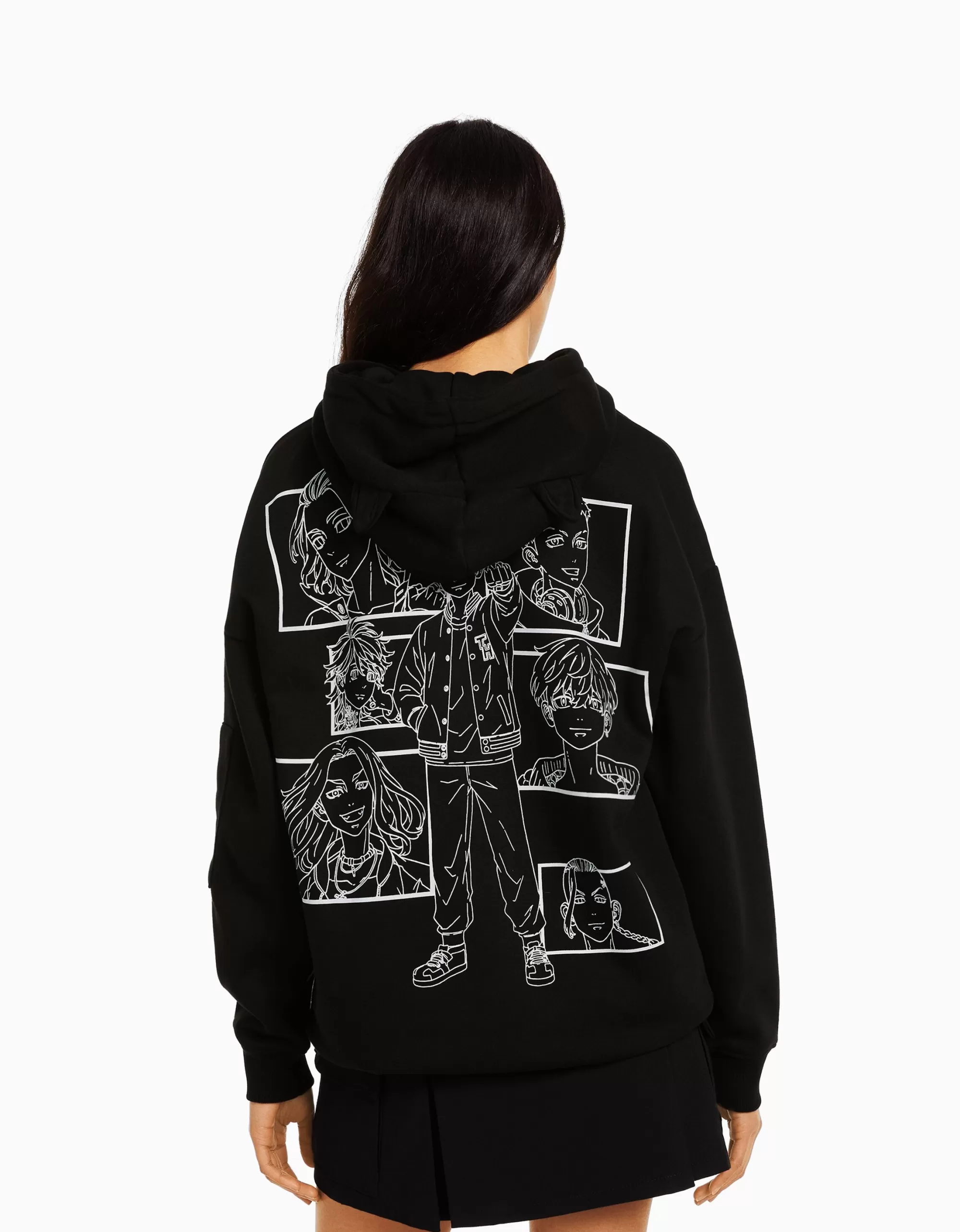 MUJER BERSHKA Sudadera capucha orejitas TOKYO REVENGERS