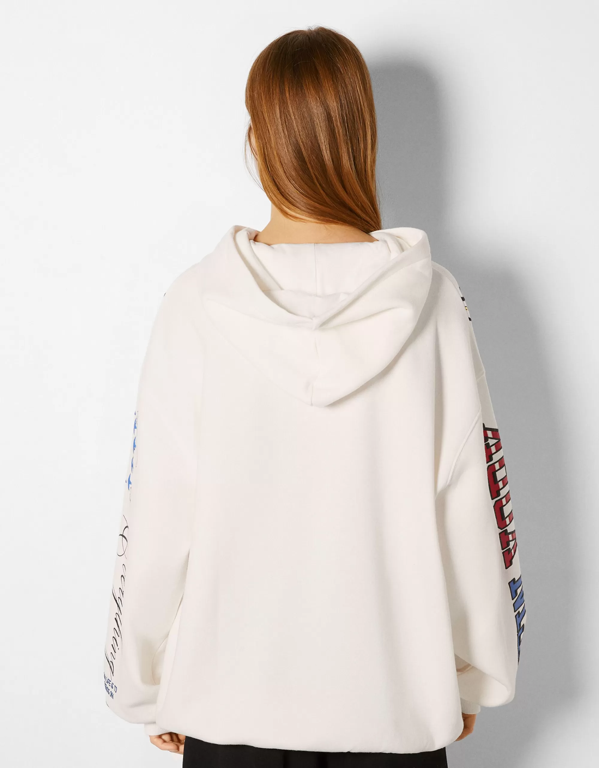 MUJER BERSHKA Sudadera capucha print