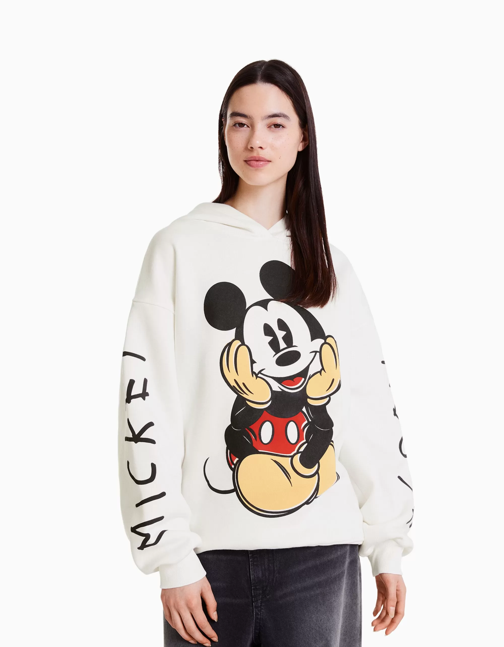 MUJER BERSHKA Sudadera capucha print Mickey