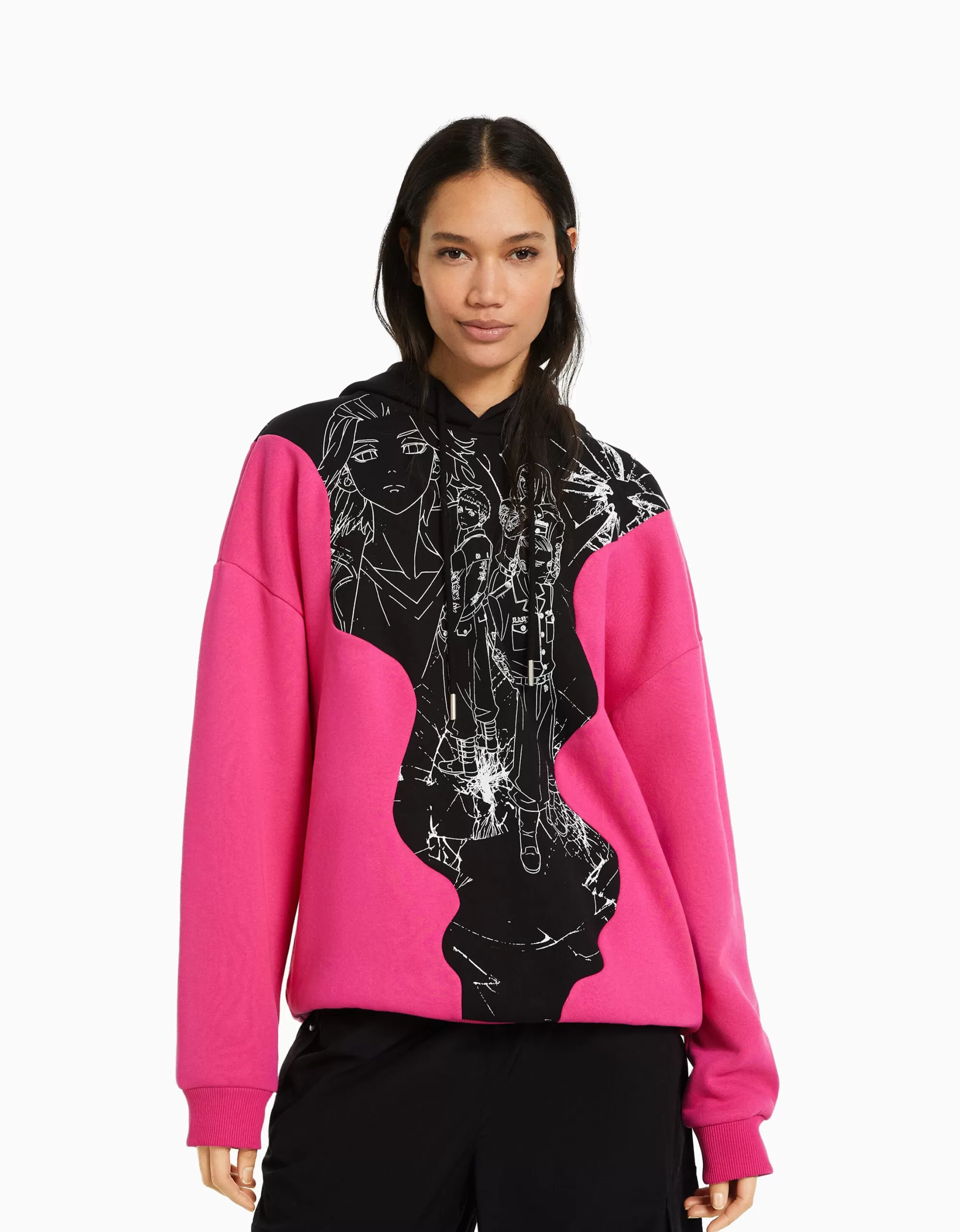 MUJER BERSHKA Sudadera capucha print TOKYO REVENGERS