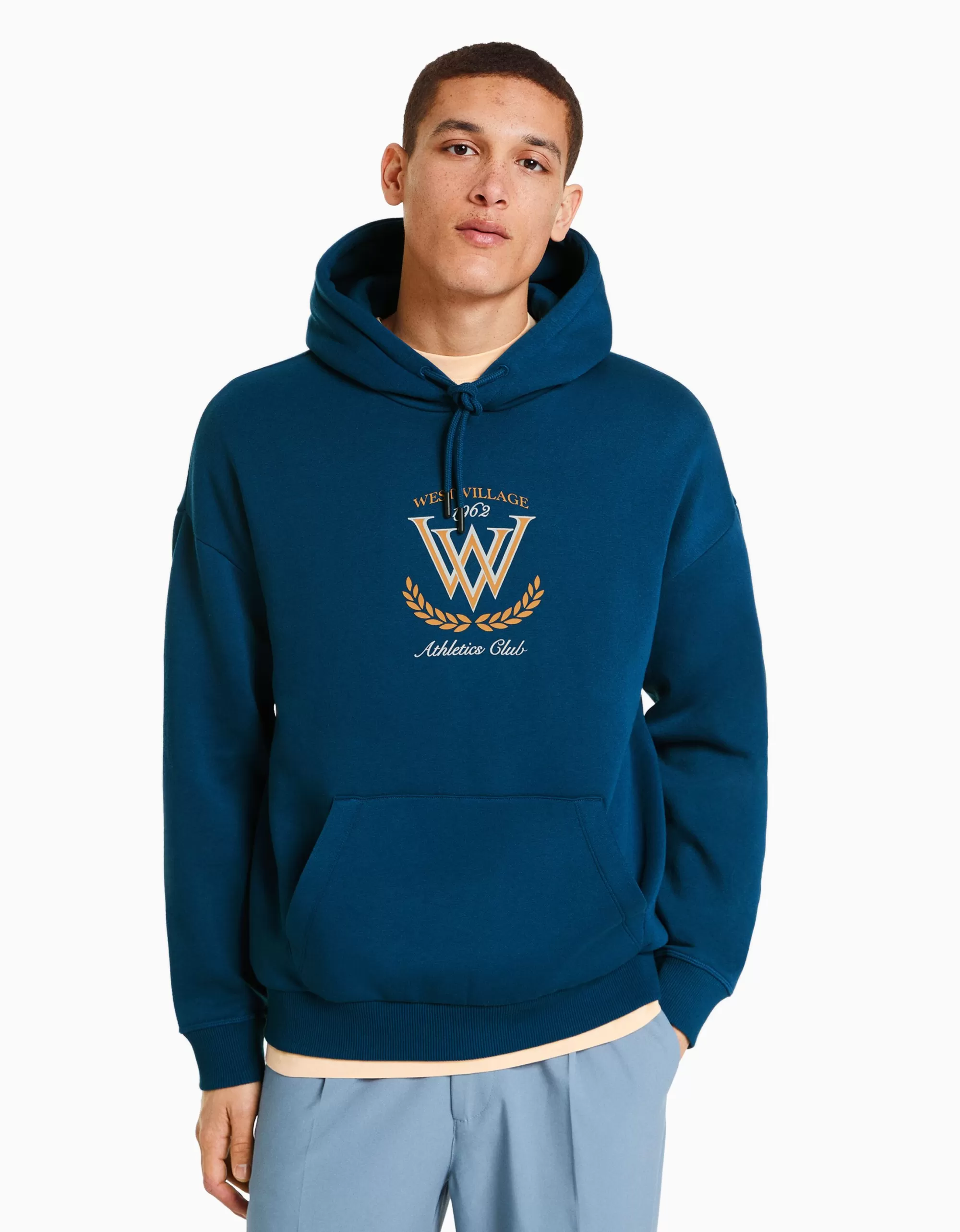 MUJER BERSHKA Sudadera capucha varsity